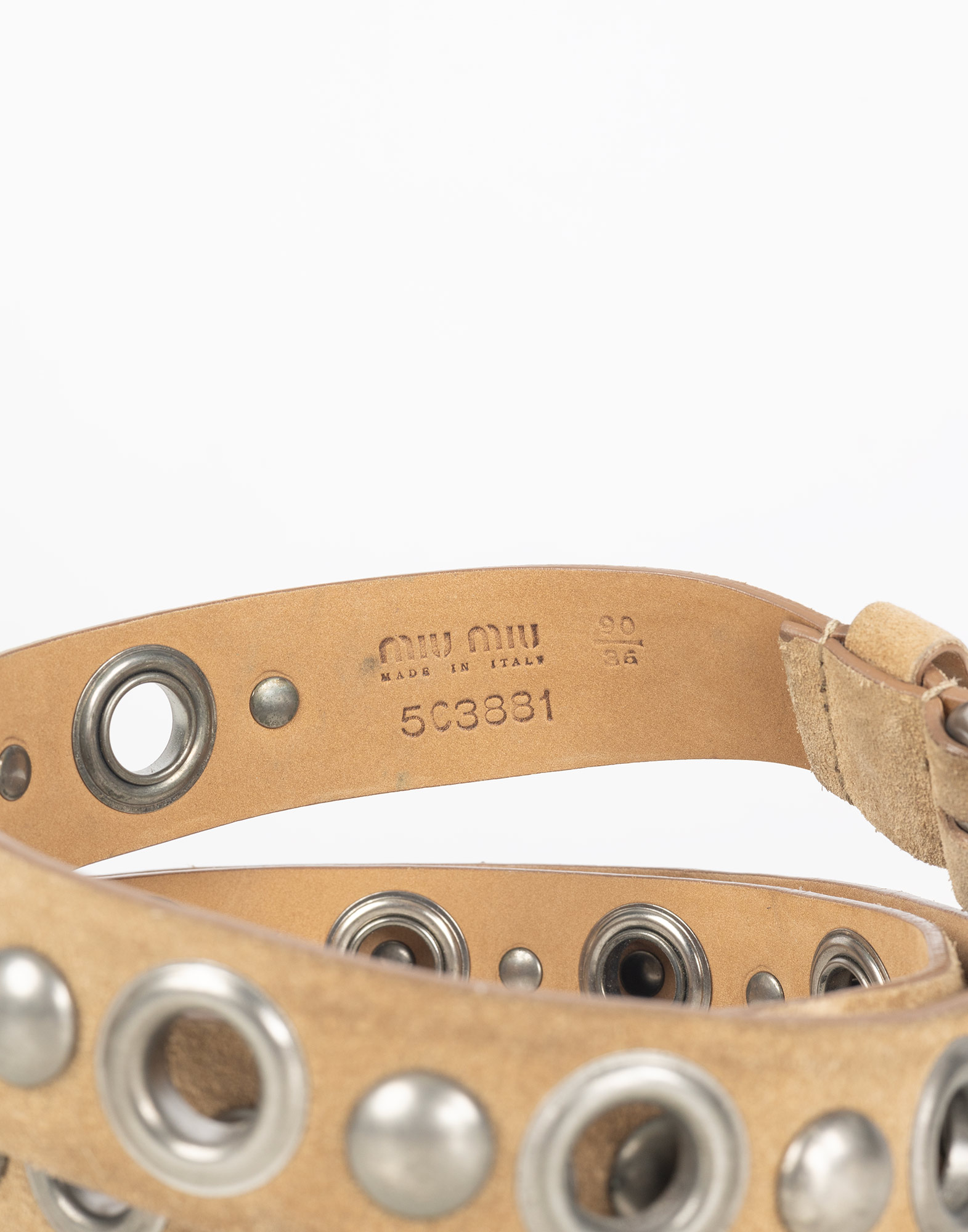 Miu Miu - Suede belt with studs - Image 4