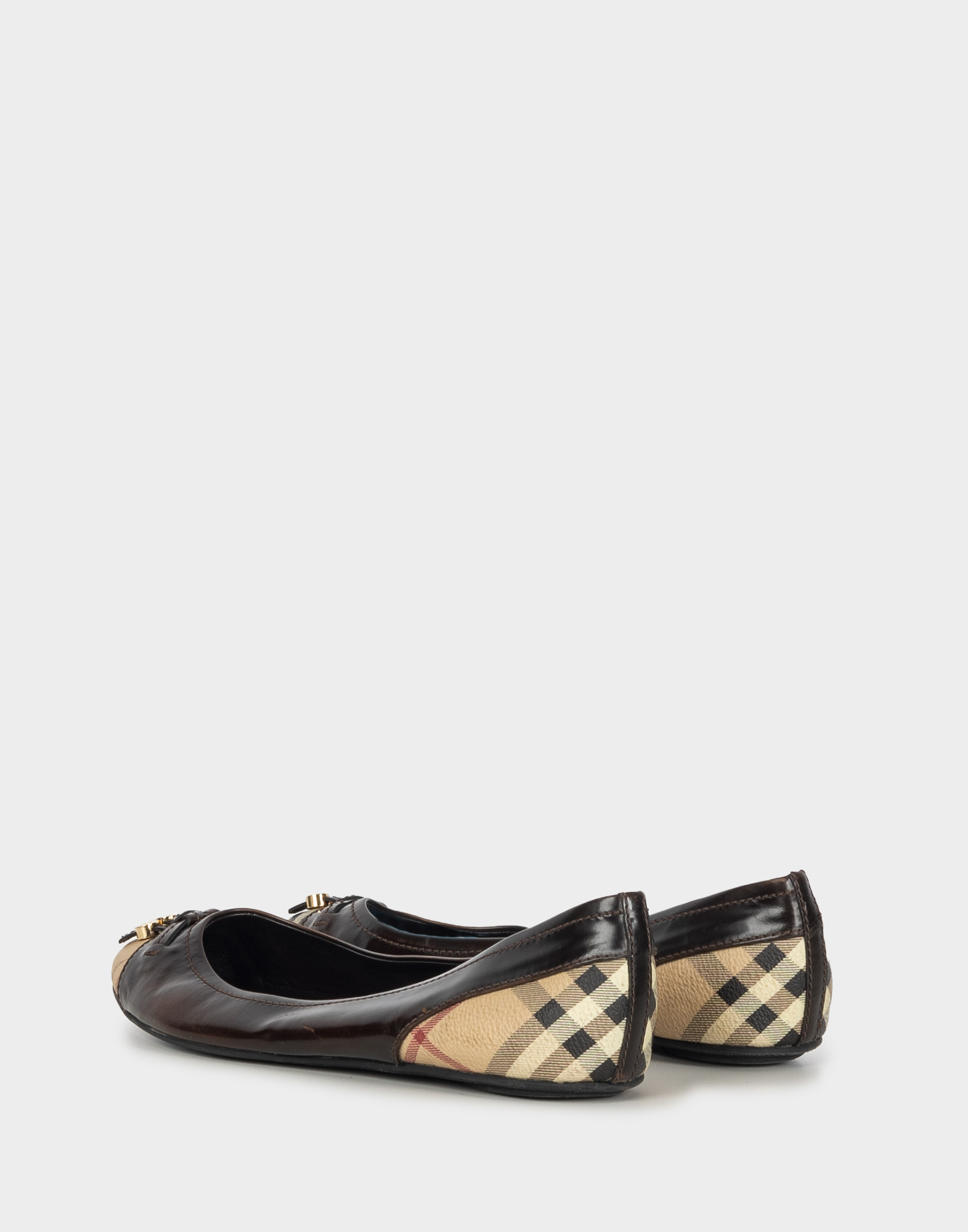 Burberry - Ballerine marroni in pelle - immagine 3