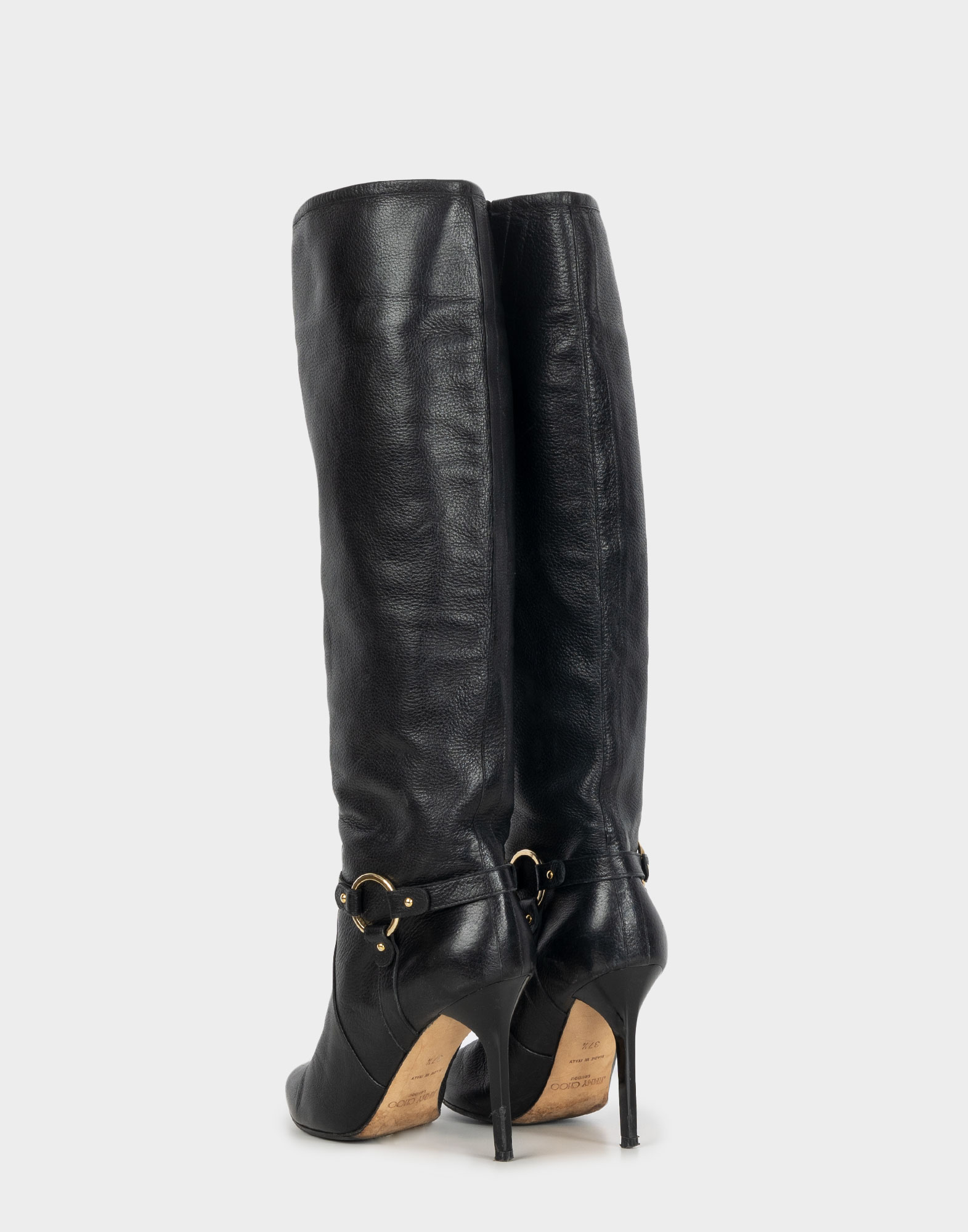 Jimmy Choo - Stivali neri in pelle con tacco - immagine 3