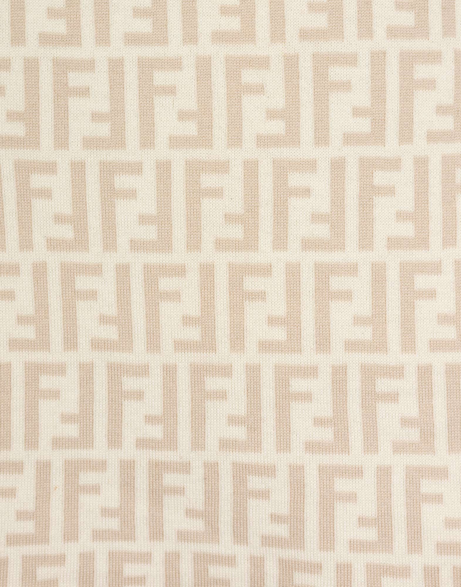 Fendi - Sciarpa in lana color crema - immagine 2