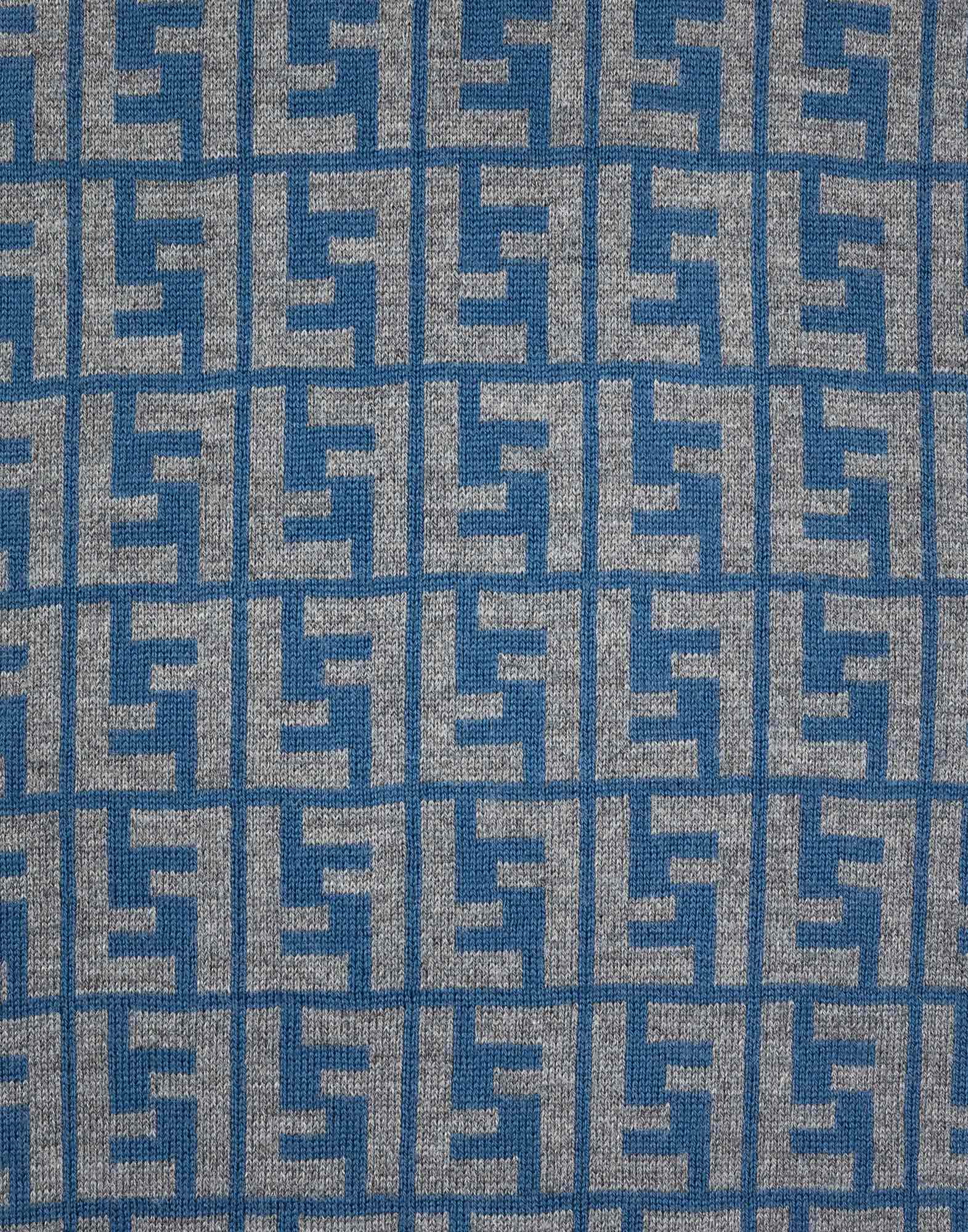 Fendi - Sciarpa in lana blu e grigia - immagine 2