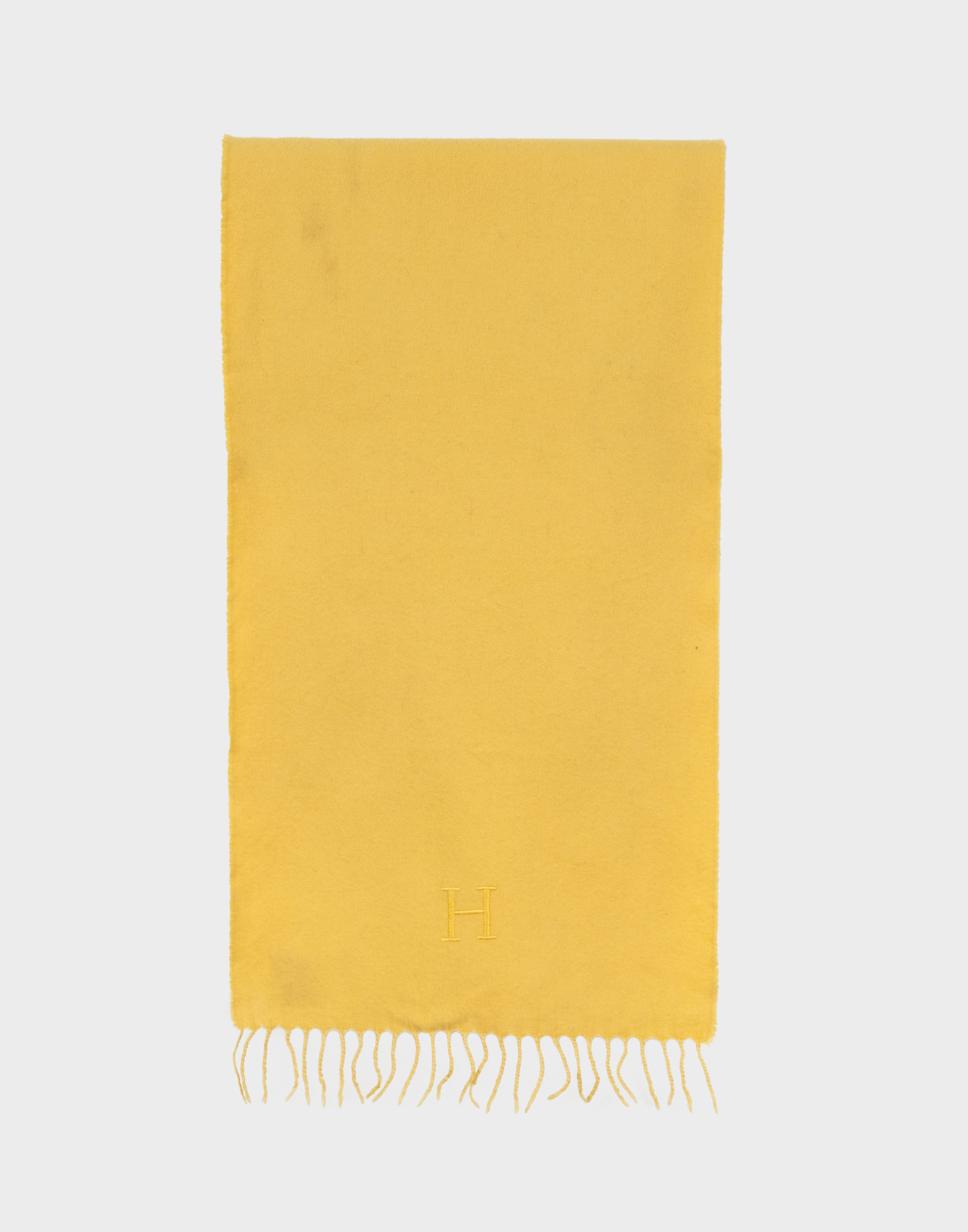 Hermes - 100% Cashmere Scarf Yellow