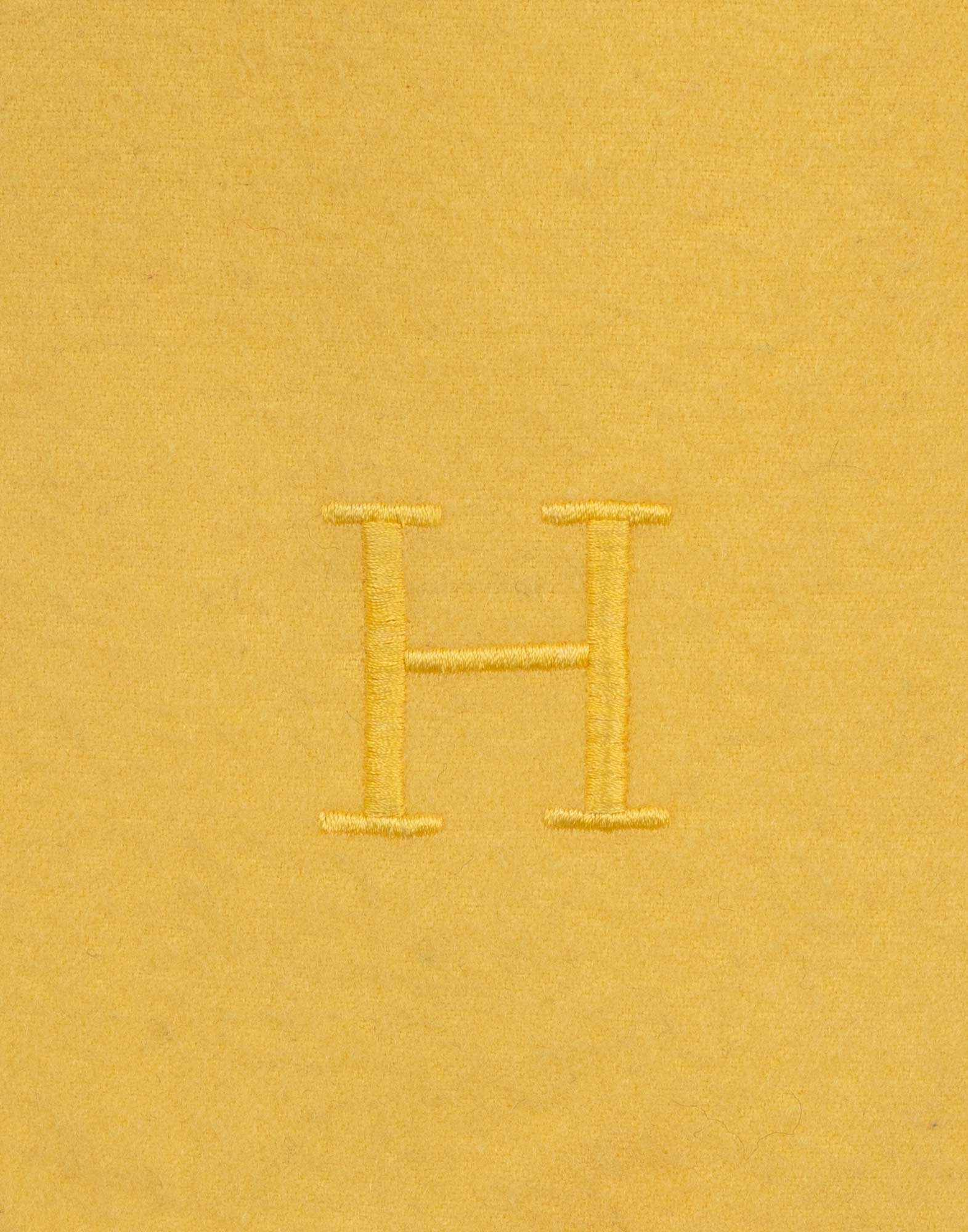 Hermes - 100% Cashmere Scarf Yellow - Image 2