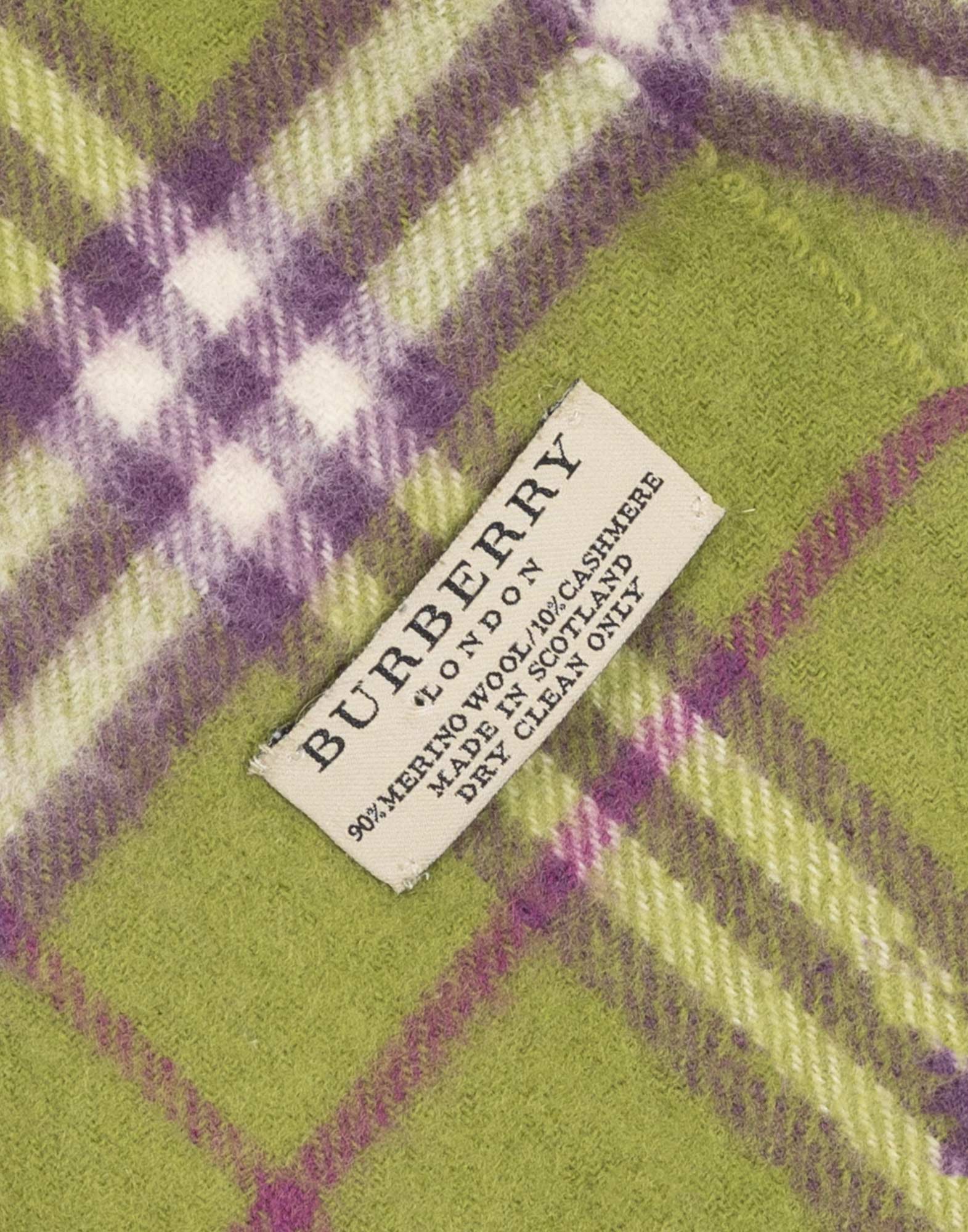 Burberry - Green and purple wool scarf - Image 3