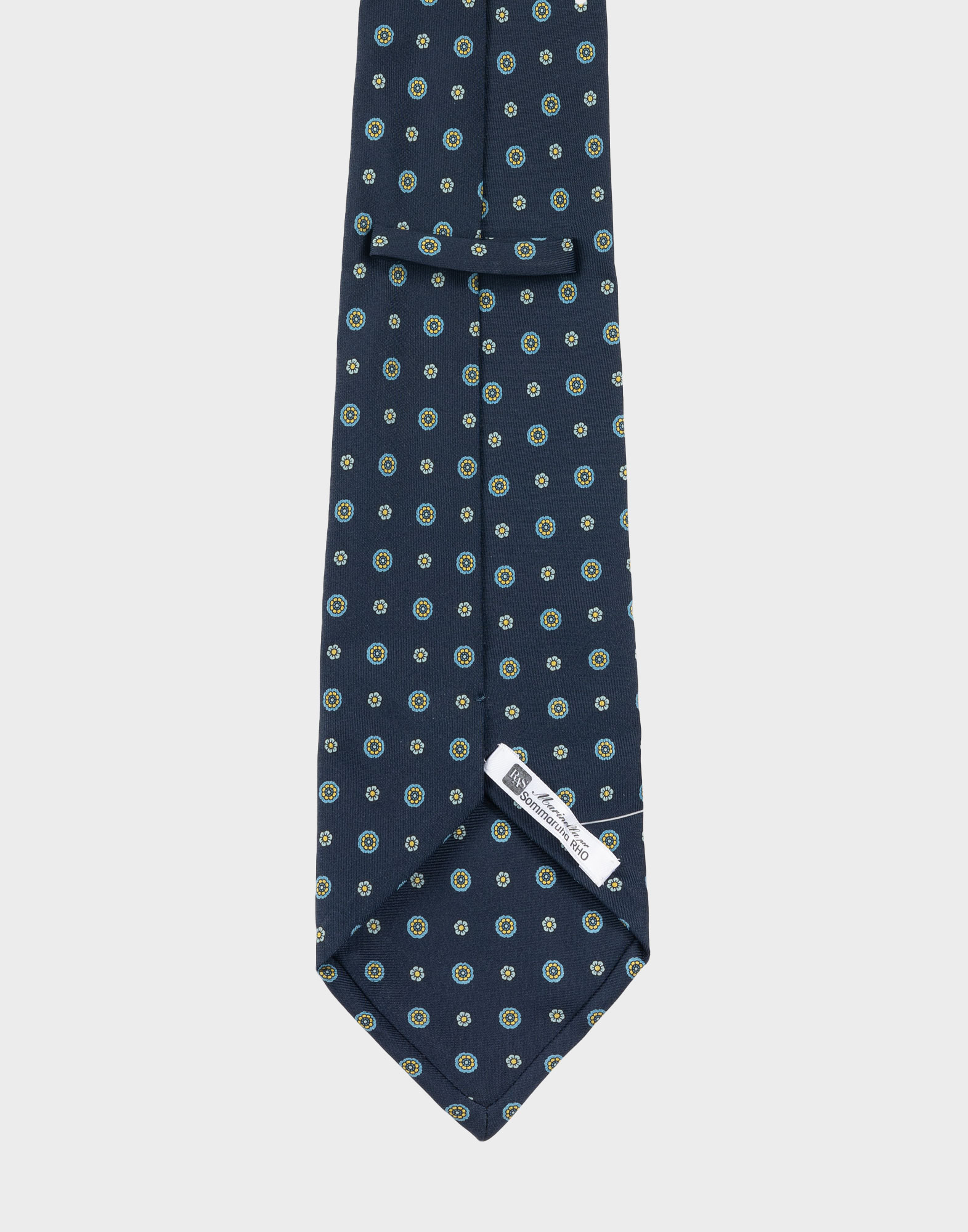 Marinella - Cravatta blu con fantasia floreale - immagine 4