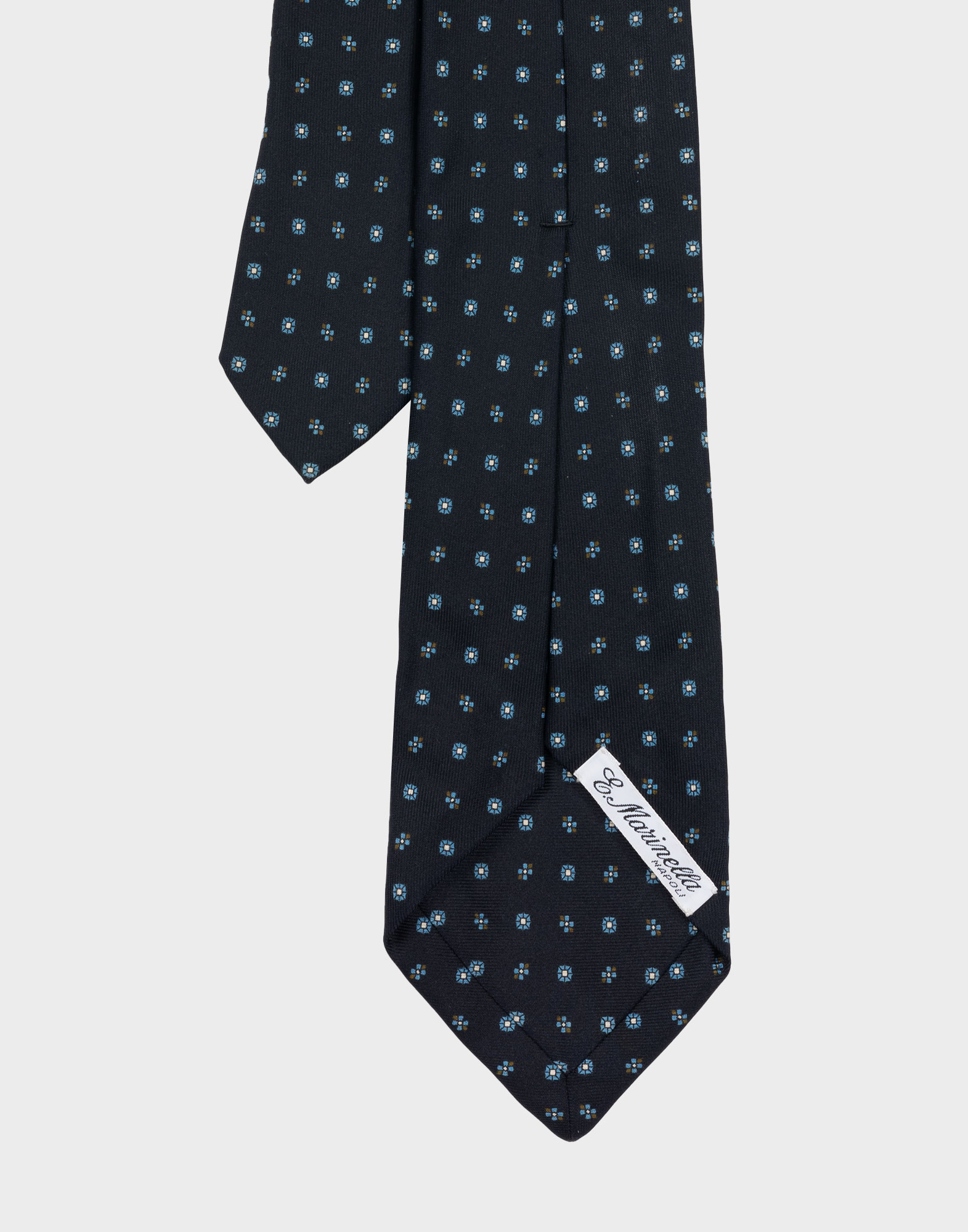 Marinella - Cravatta blu scuro con fiori - immagine 3