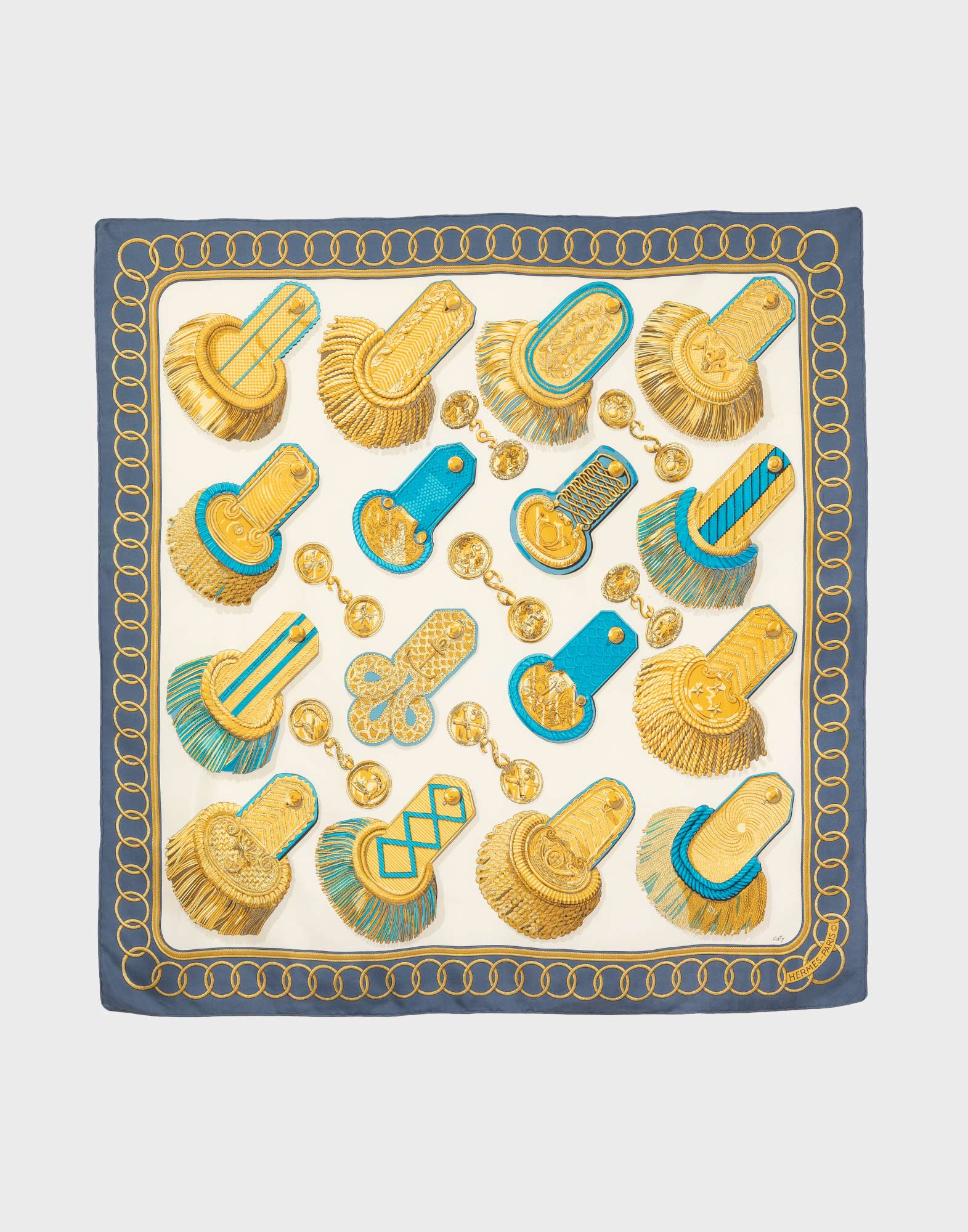 Hermes - Foulard 'Epaulettes' in seta anni '70