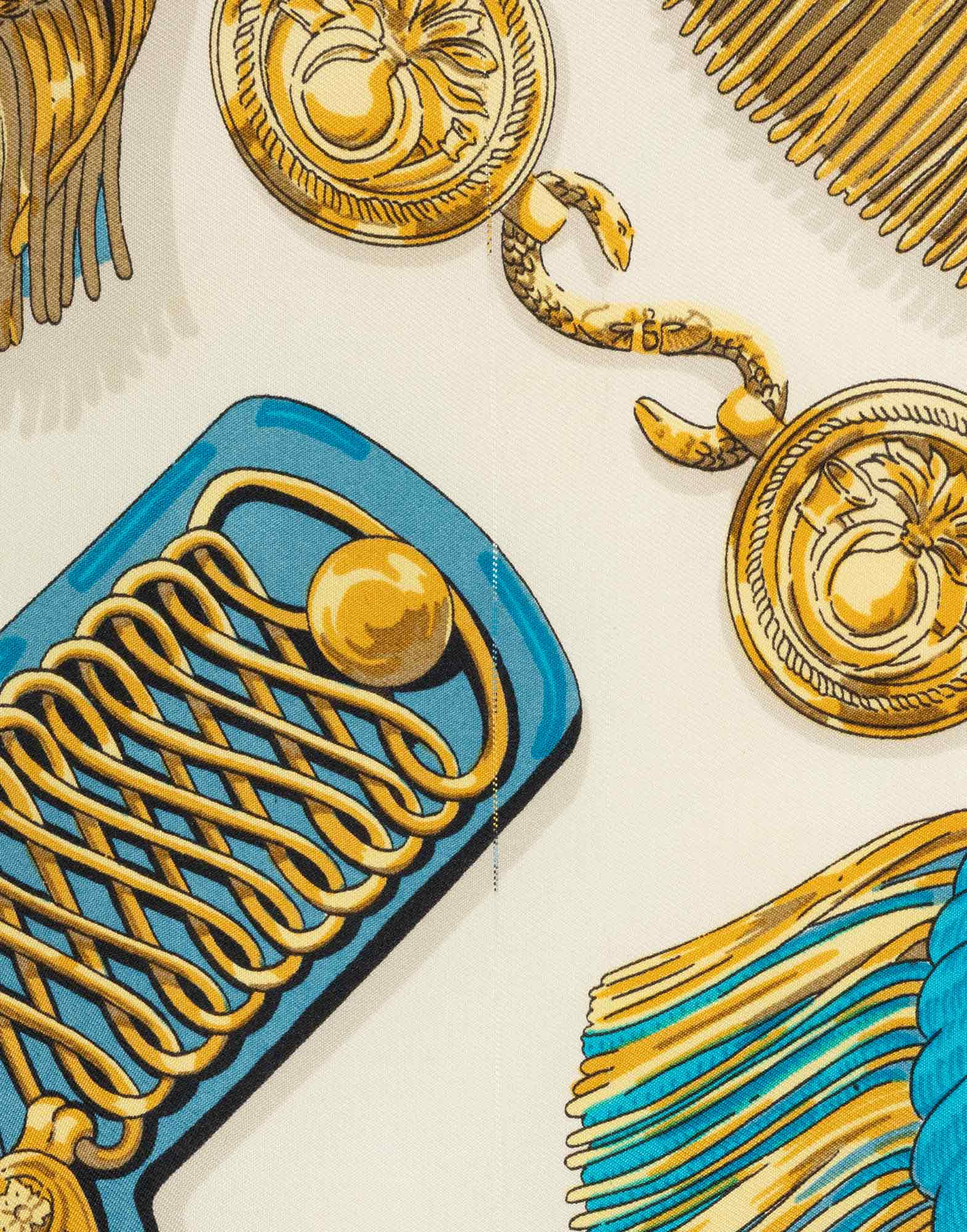 Hermes - Foulard 'Epaulettes' in seta anni '70 - immagine 3