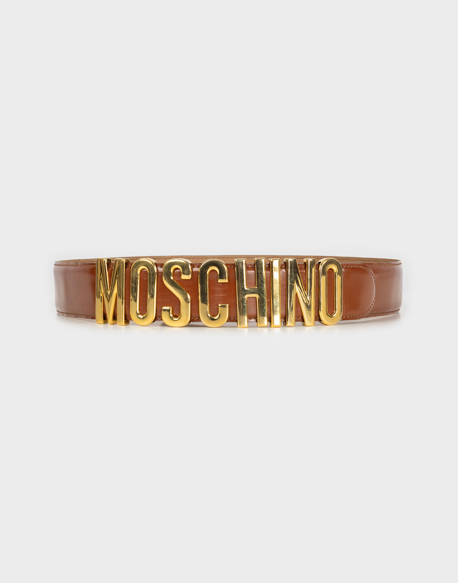 Moschino - Cintura in pelle lettering dorato