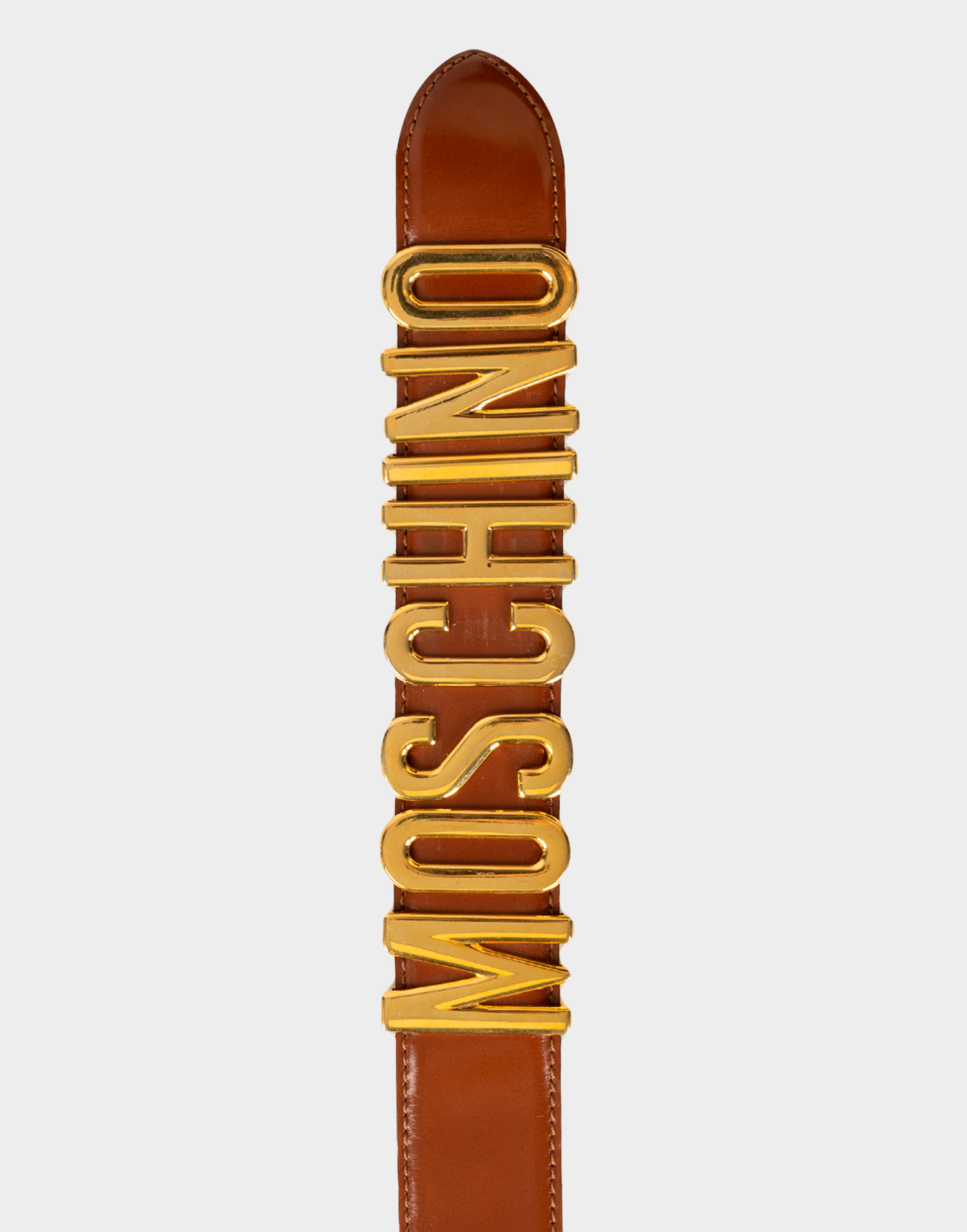 Moschino - Cintura in pelle lettering dorato - immagine 2