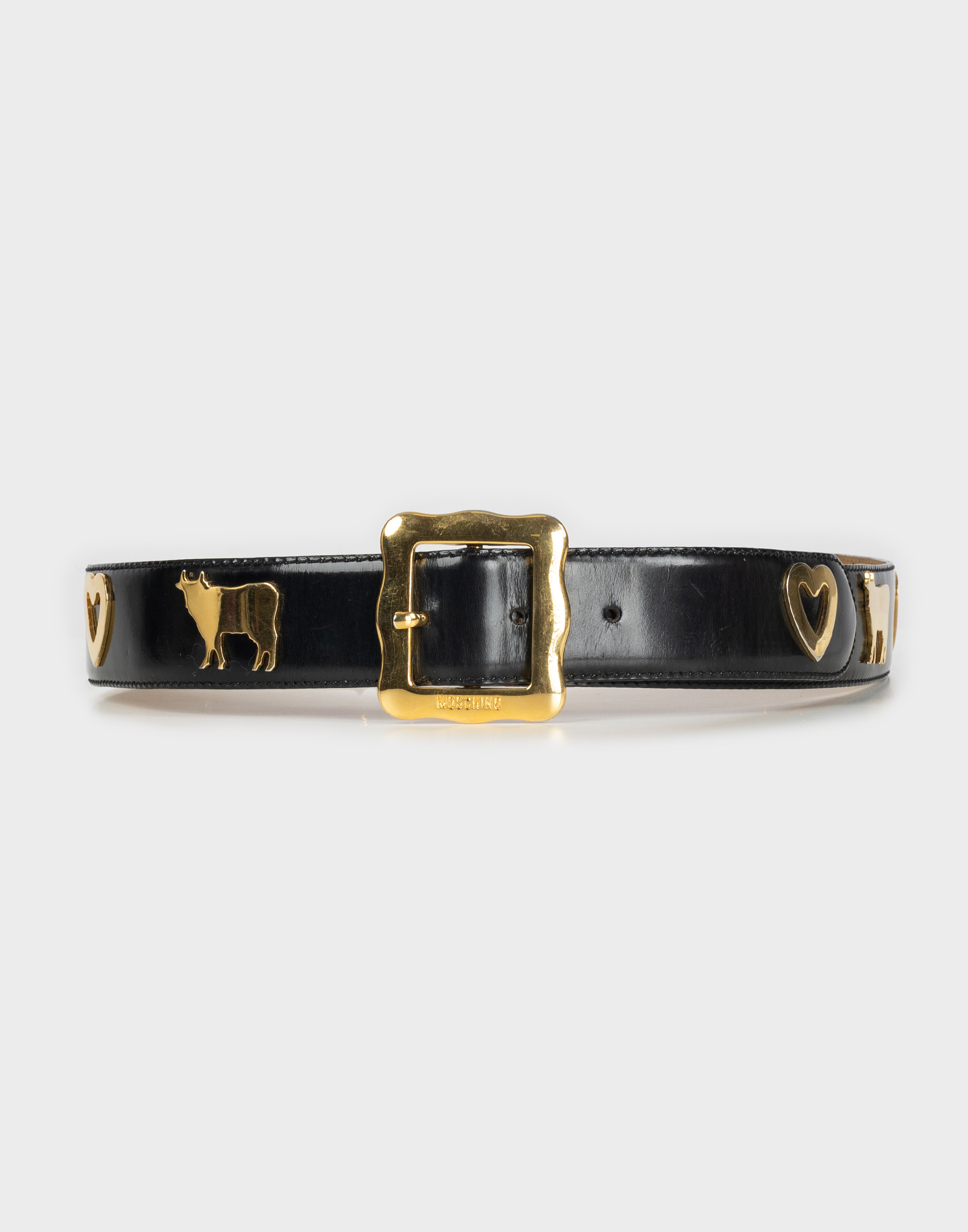 Moschino - Cintura nera in pelle anni '80