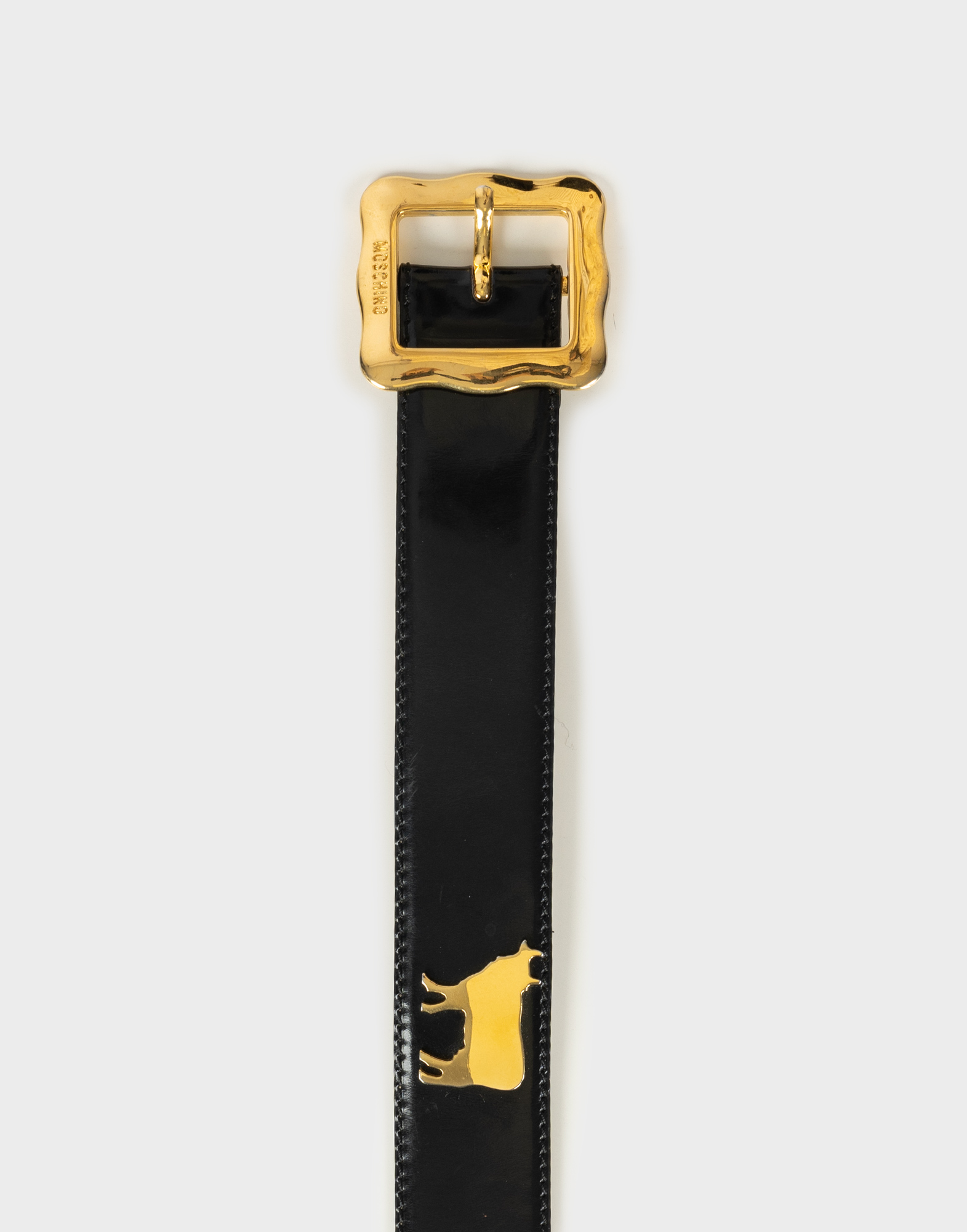 Moschino - Cintura nera in pelle anni '80 - immagine 2