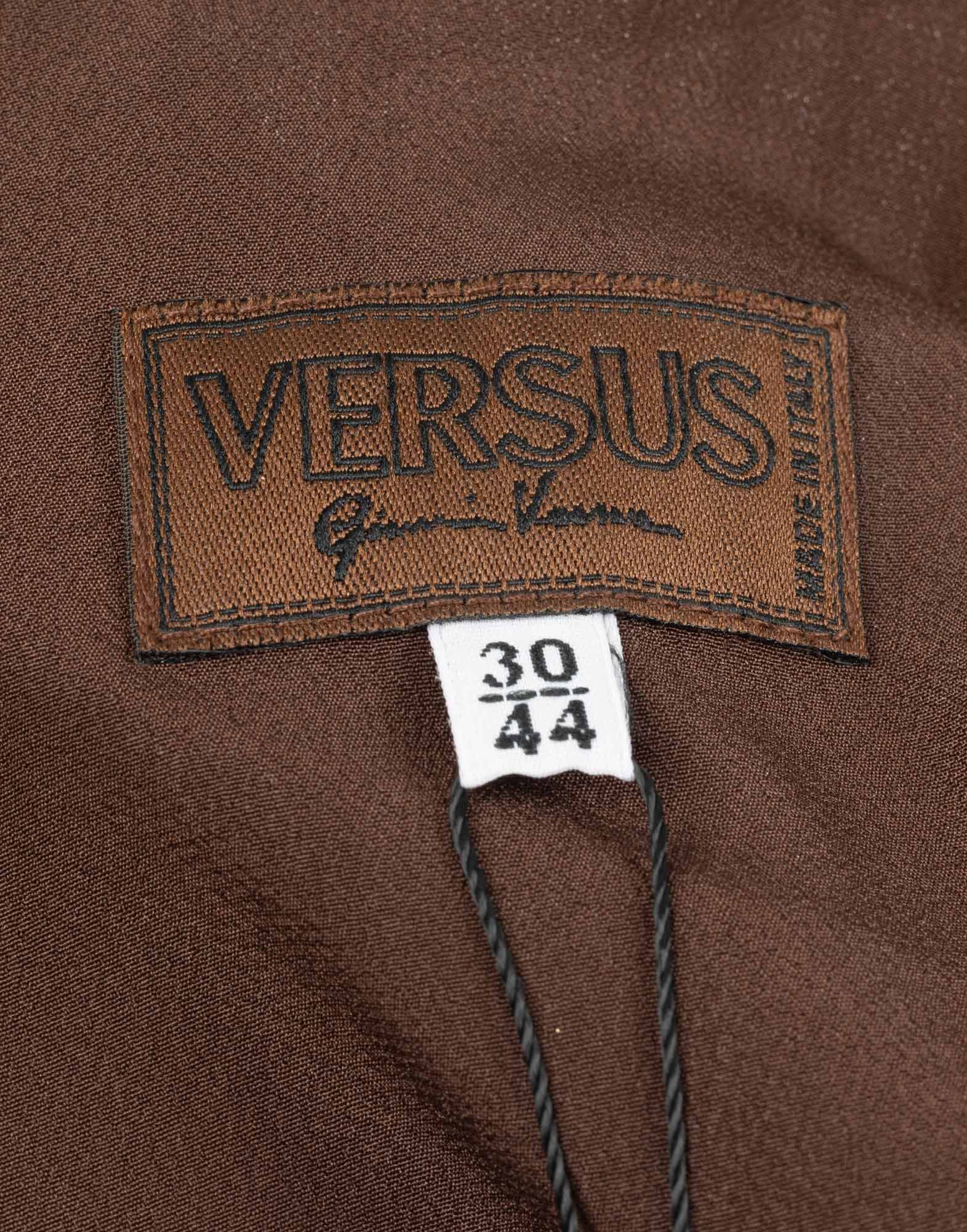 Versus - Vestito marrone laminato anni '90 - immagine 6