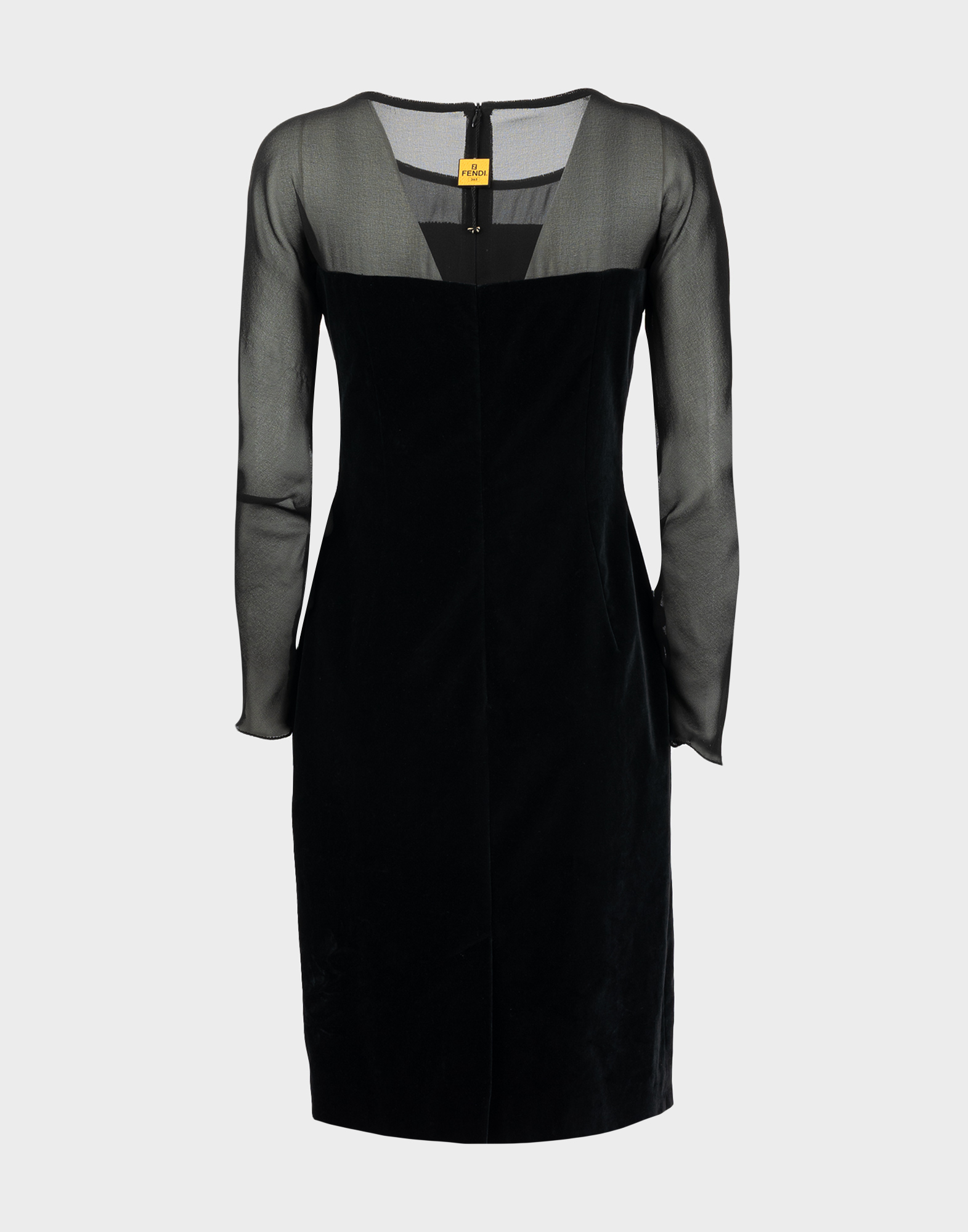 Fendi - Vestito nero in velluto anni 90 - immagine 2