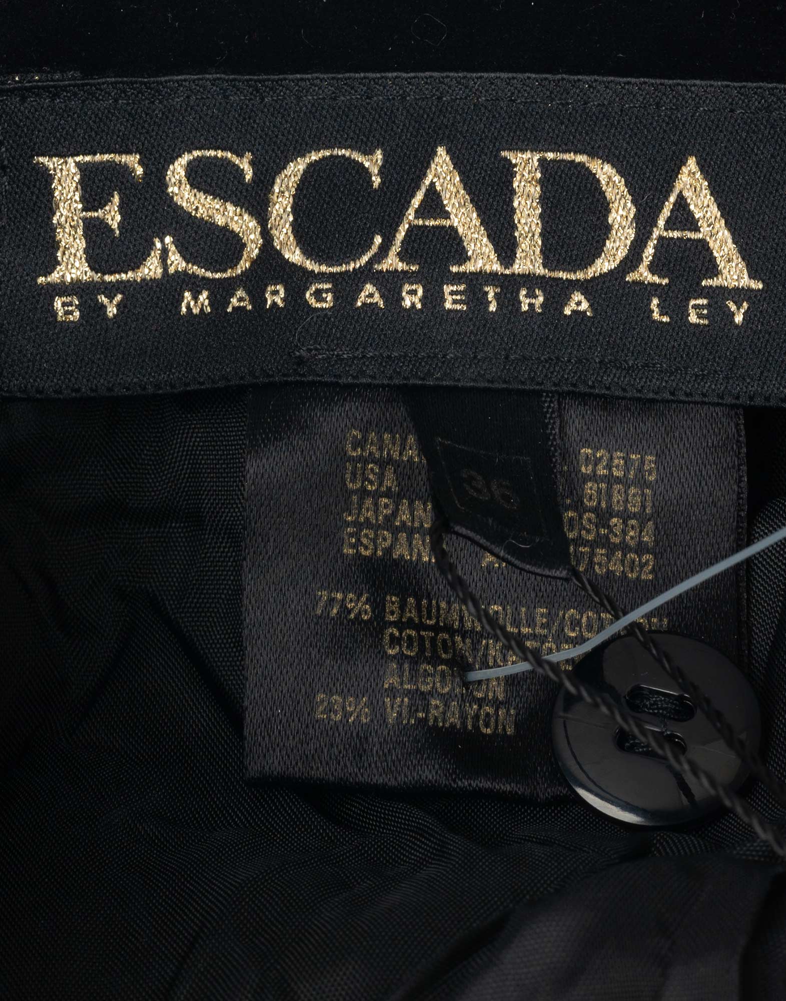 Escada - Gonna anni '90 nera in velluto - immagine 3