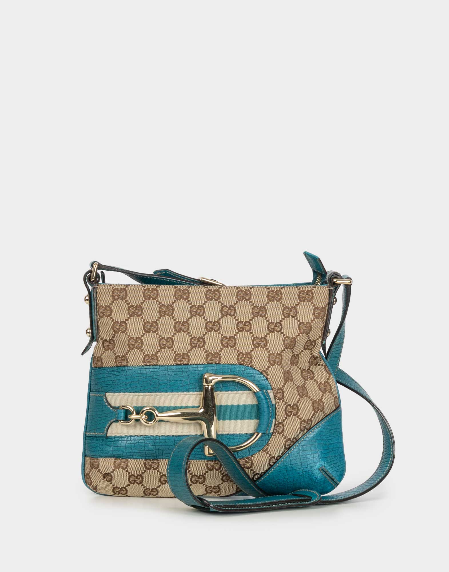Gucci - Borsello beige e azzurro GG