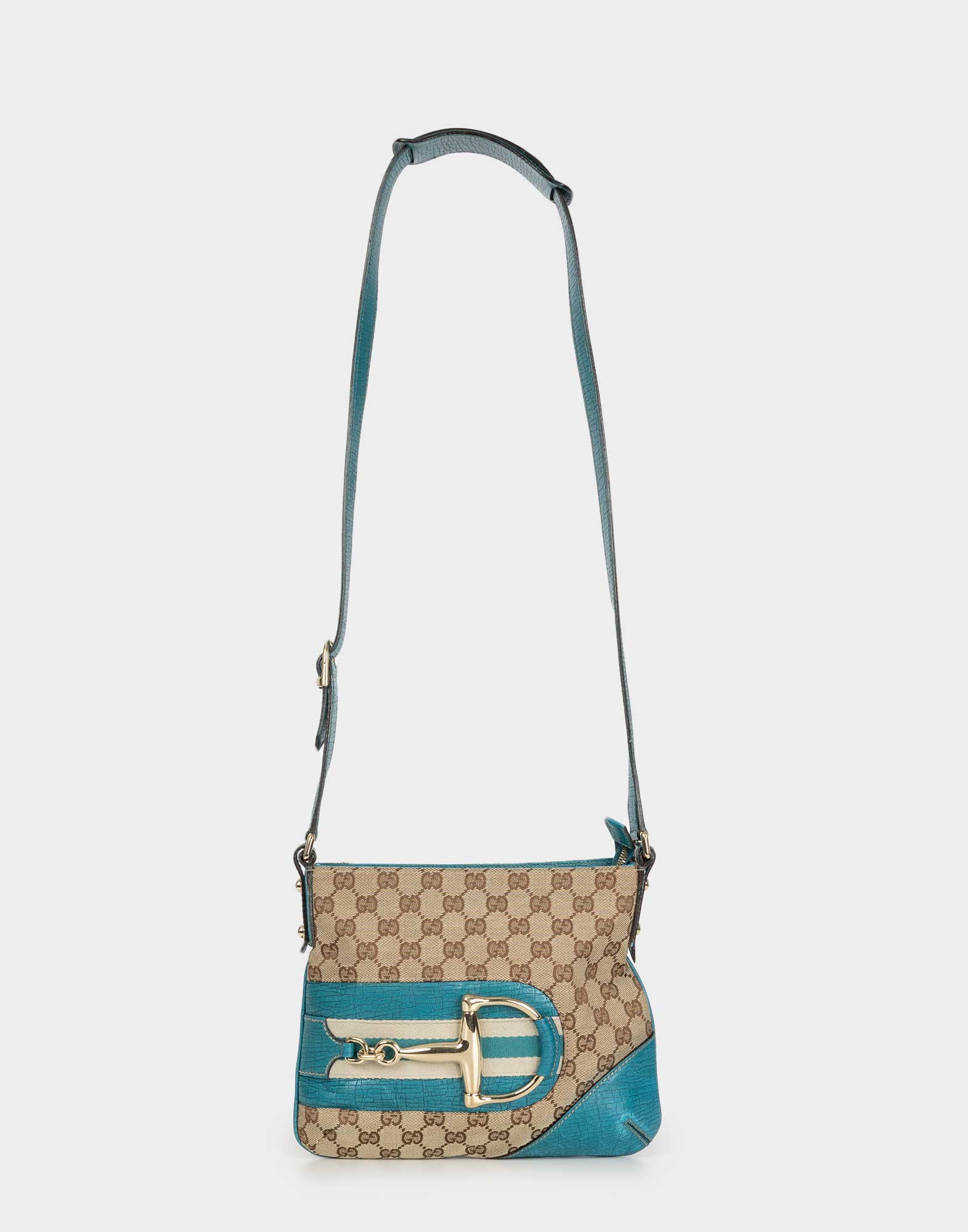 Gucci - Borsello beige e azzurro GG - immagine 2