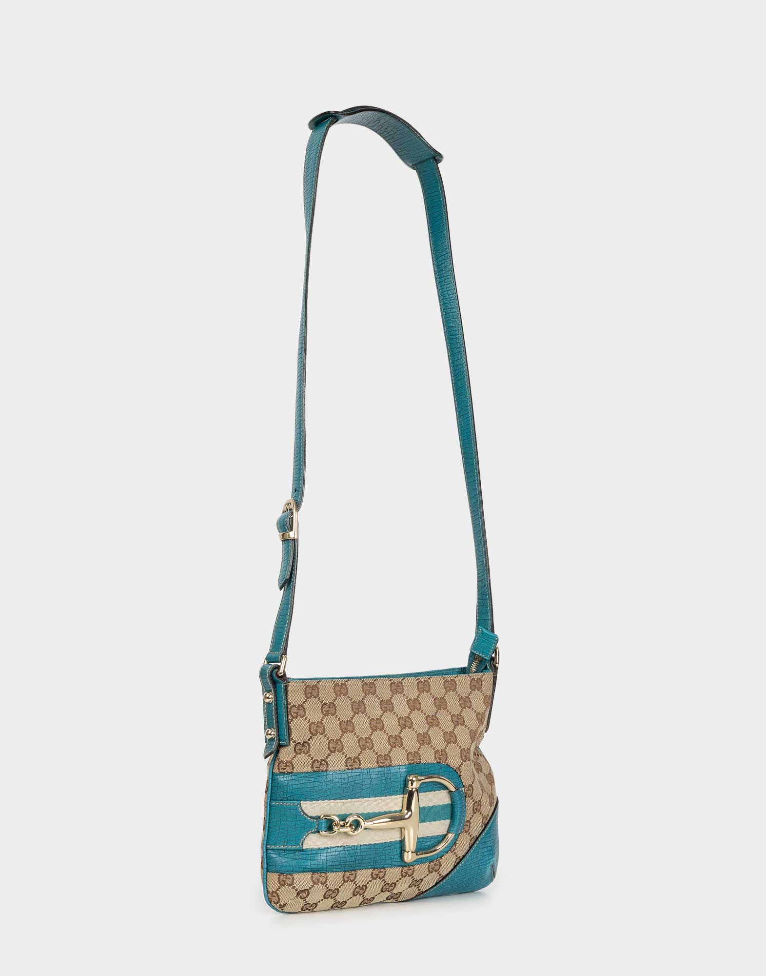 Gucci - Borsello beige e azzurro GG - immagine 3