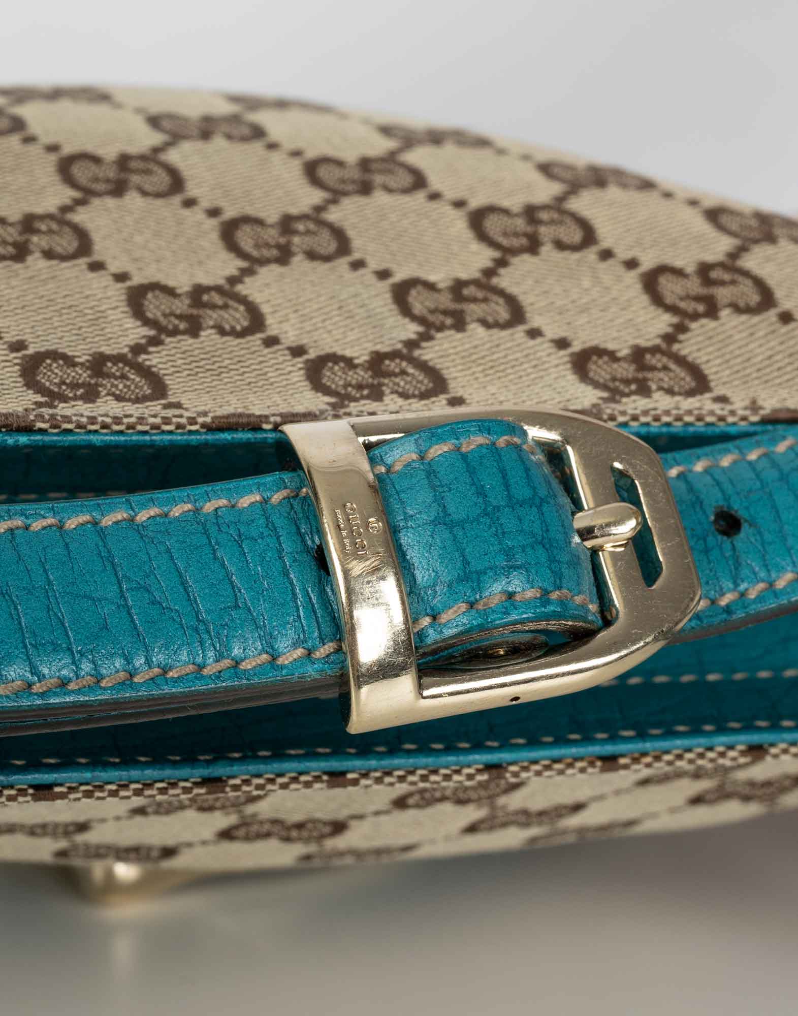 Gucci - Borsello beige e azzurro GG - immagine 8