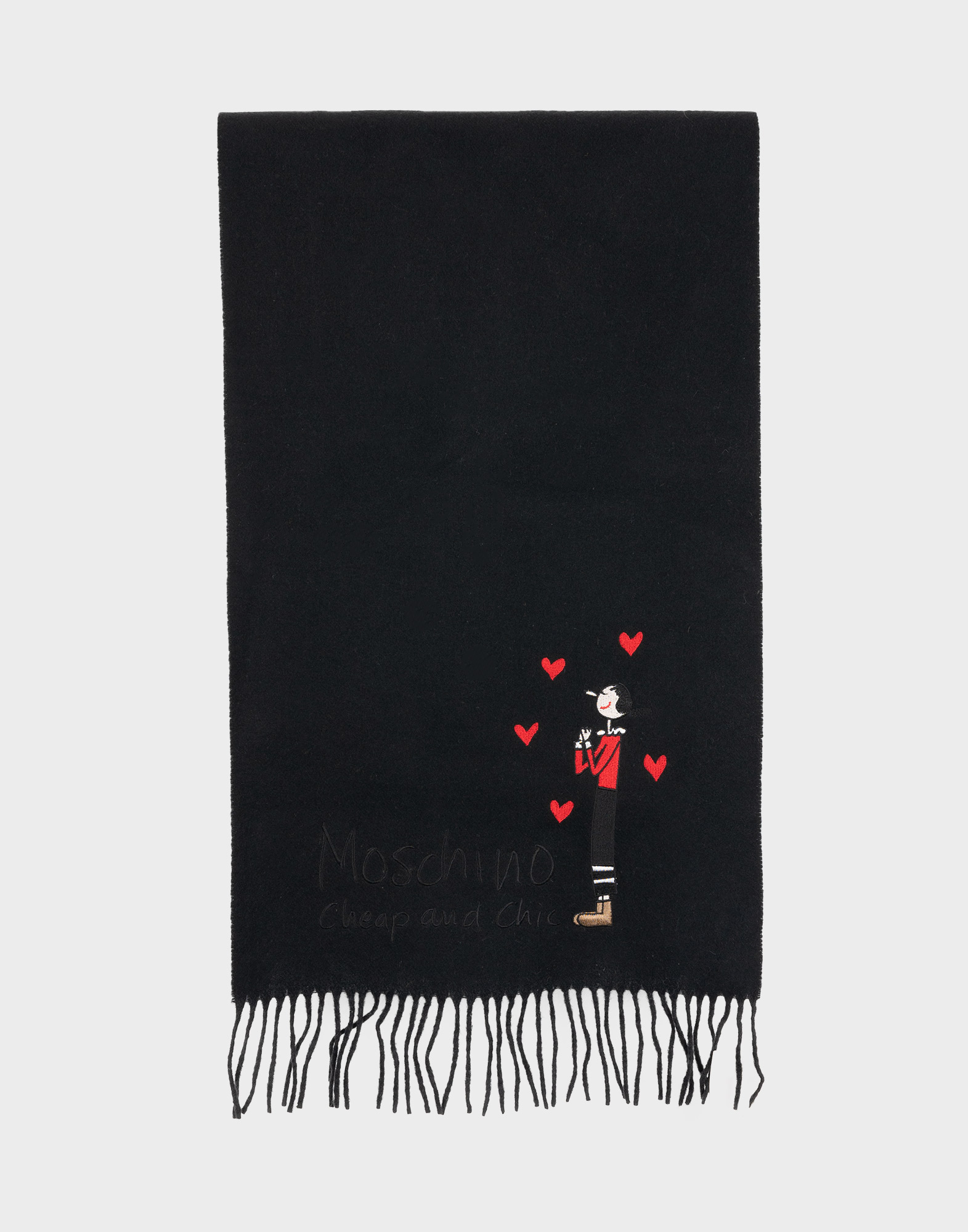 Moschino Cheap and Chic - Sciarpa nera in lana
