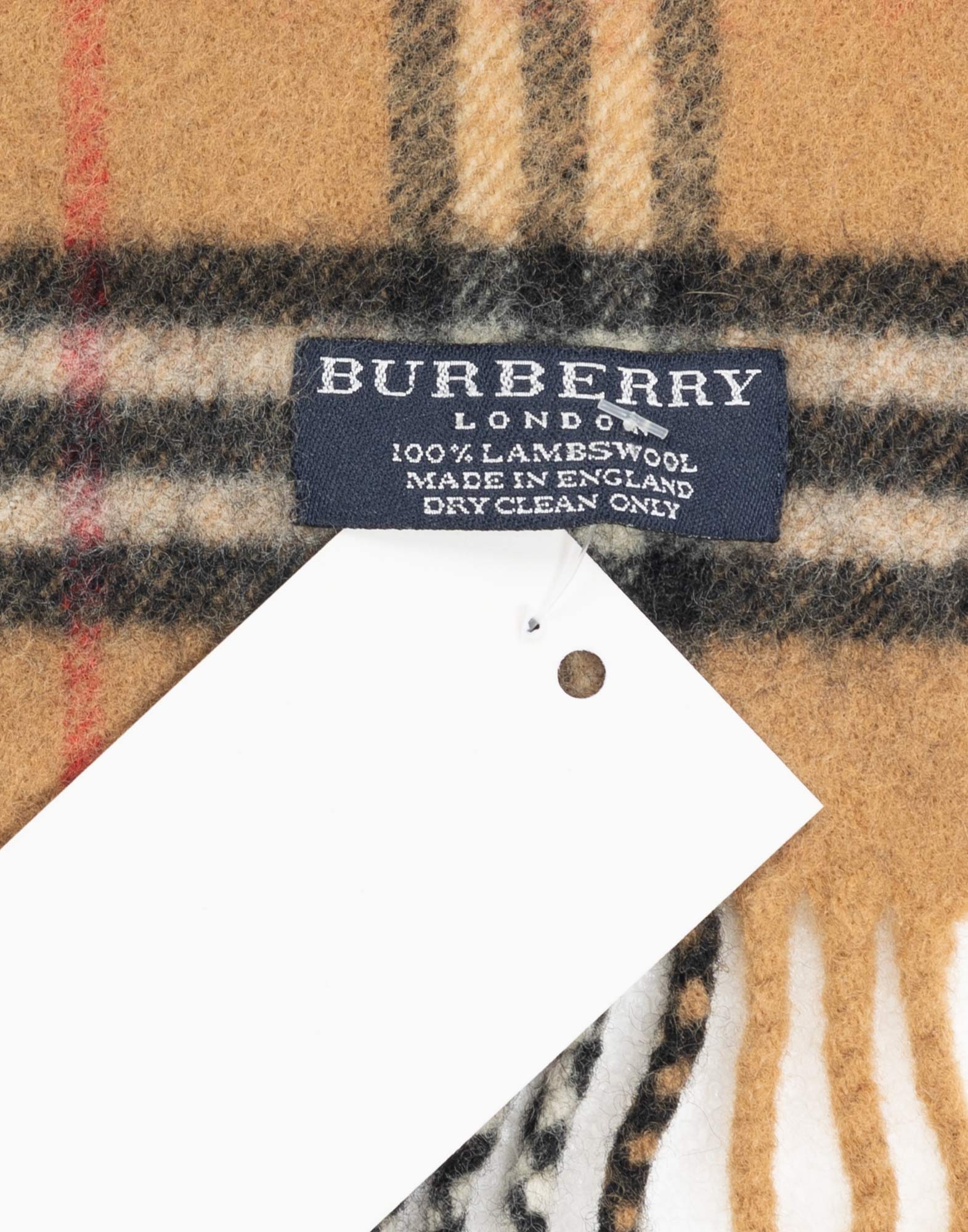 Burberrys - Beige tartan wool scarf - Image 3