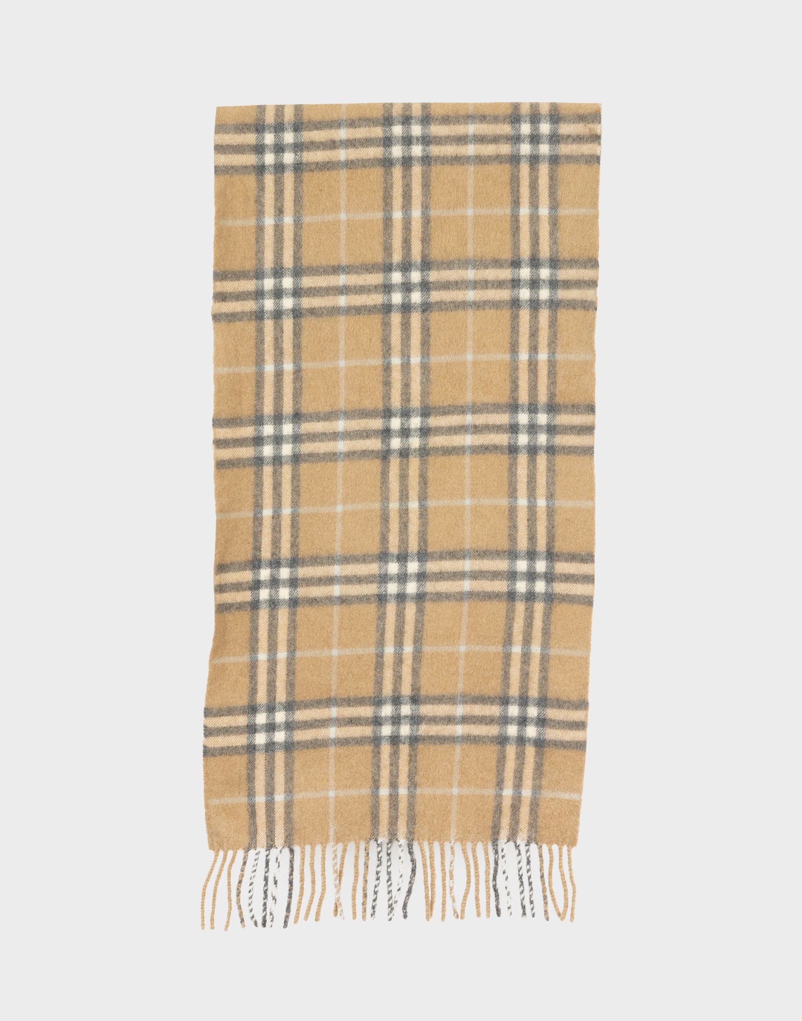 Burberry - Sciarpa tartan beige in cashmere