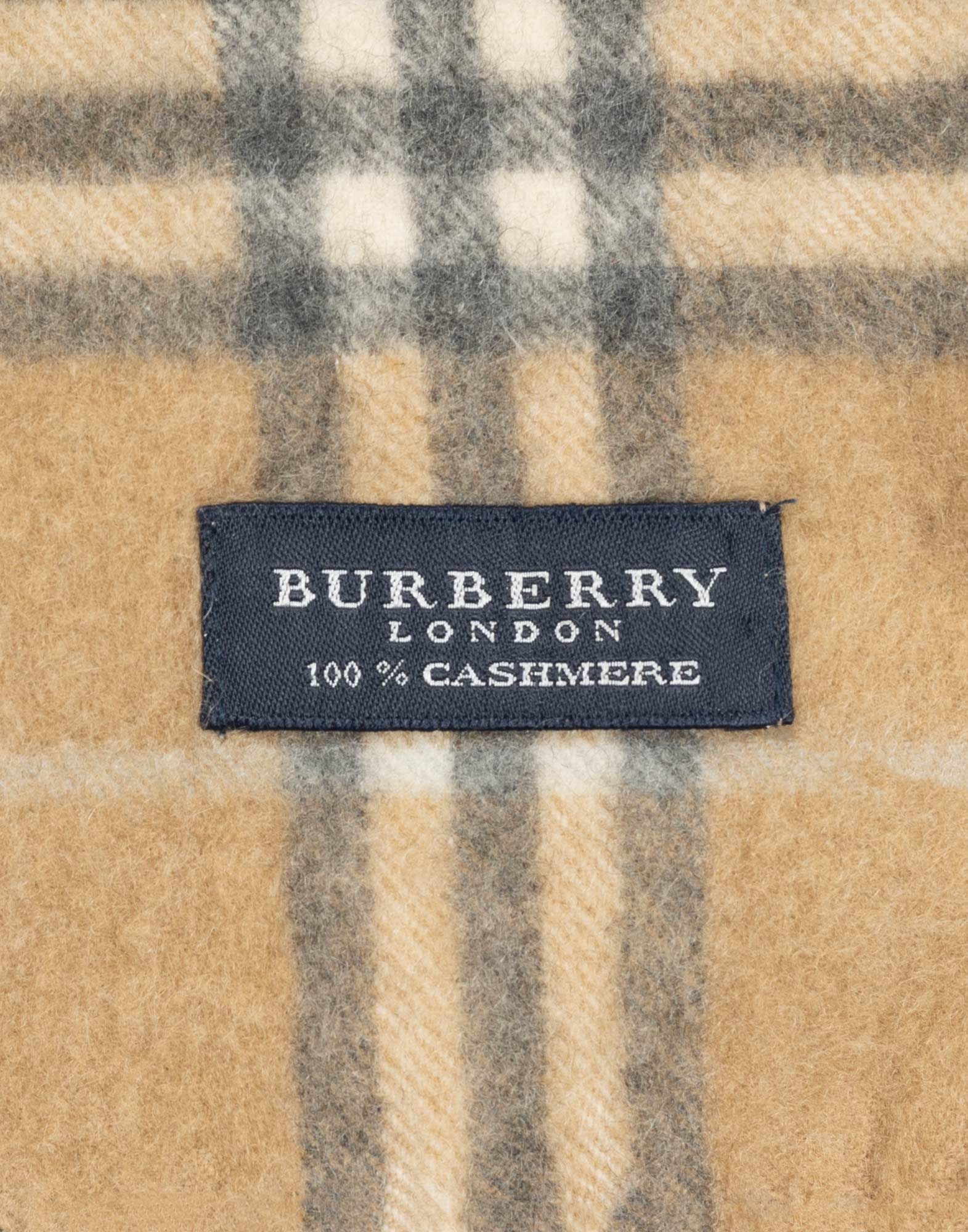 Burberry - Sciarpa tartan beige in cashmere - immagine 3