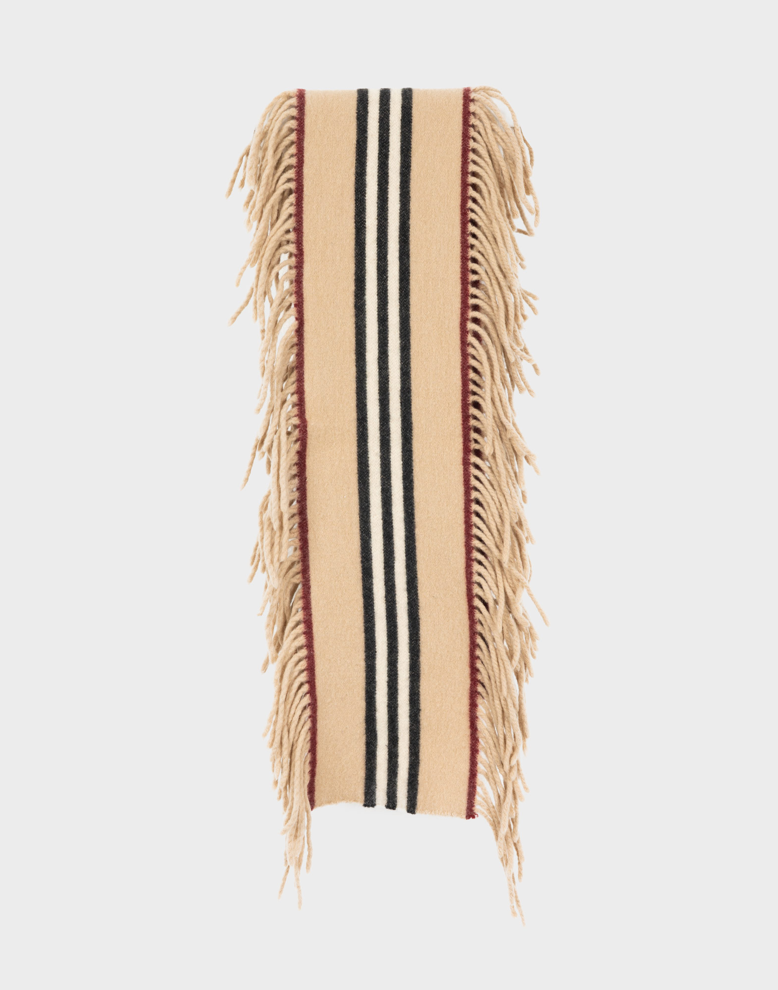 Burberry - Sciarpa beige con frange