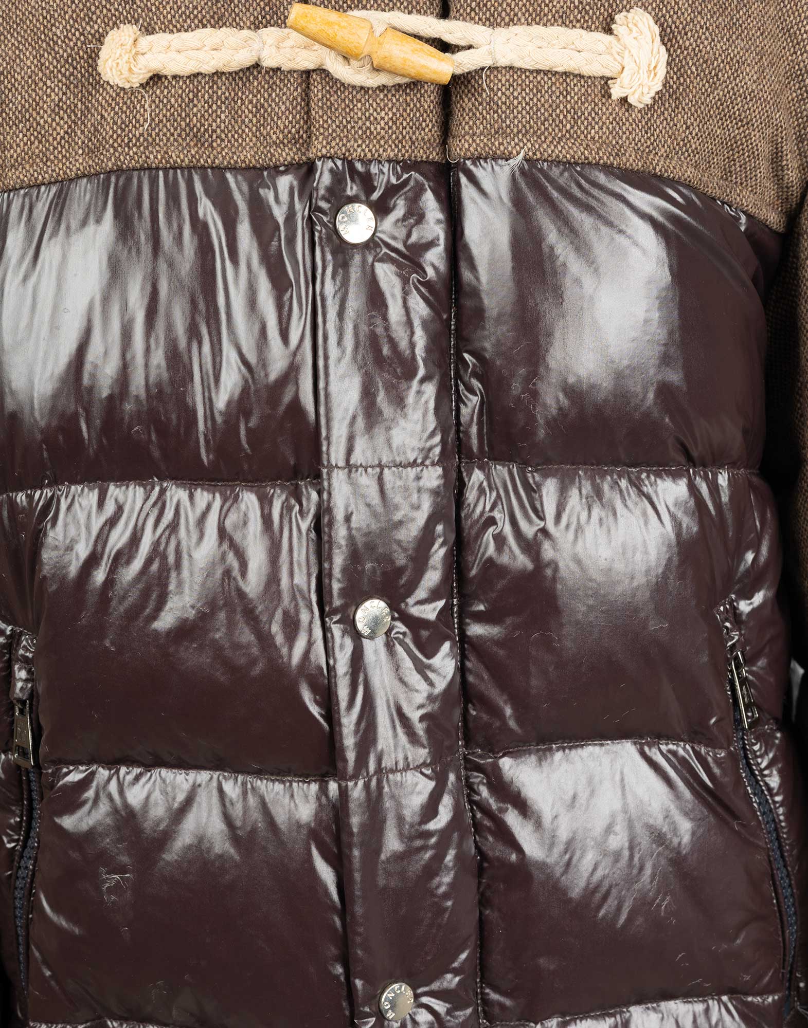 Moncler - Giubbotto marrone in tessuto e nylon - immagine 5
