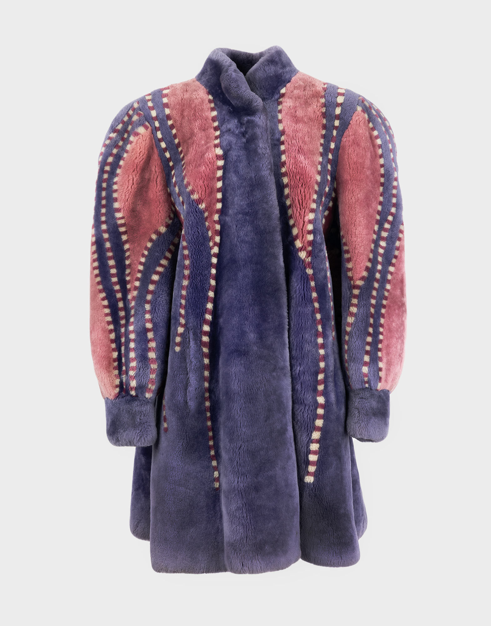 Purple and pink women's shaved sheepskin