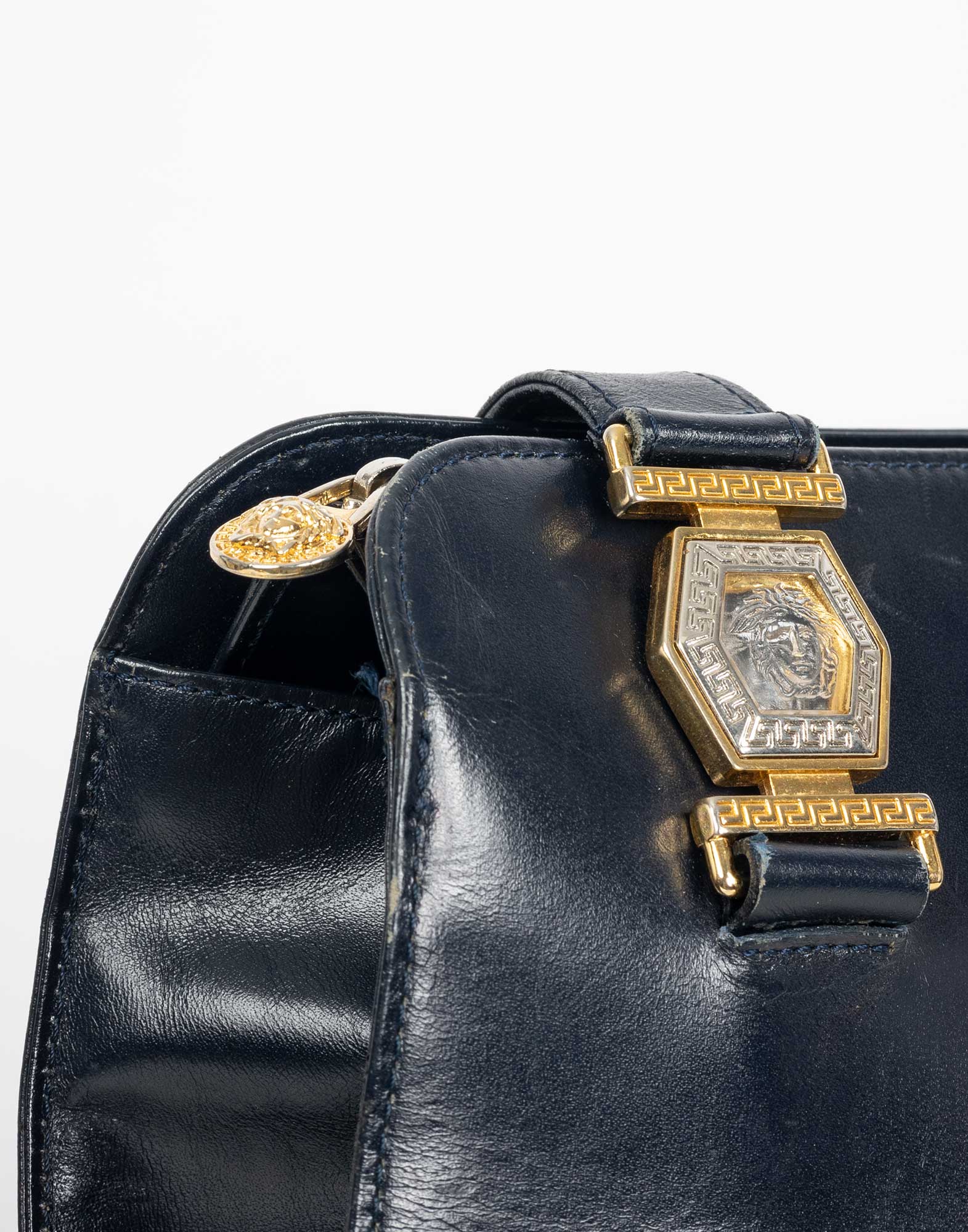 Gianni Versace - Borsa a spalla blu in pelle - immagine 6