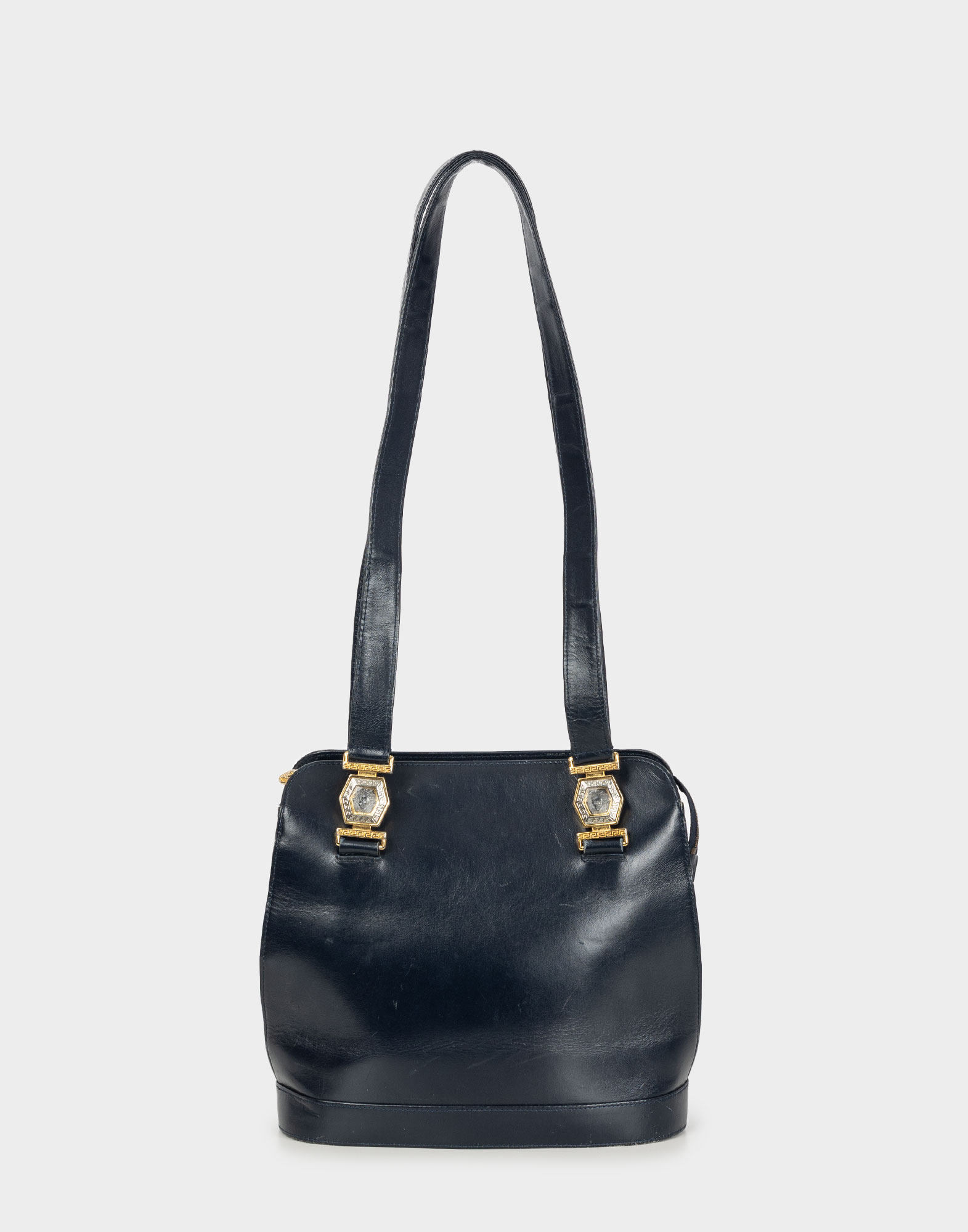 Gianni Versace - Borsa a spalla blu in pelle - immagine 2