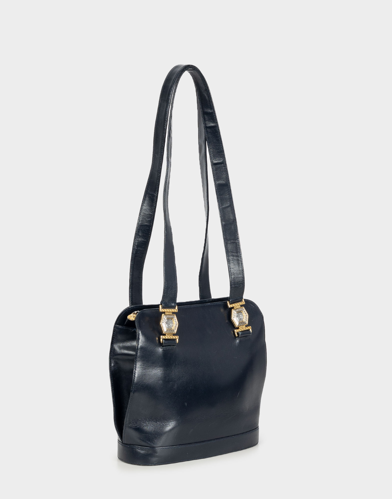 Gianni Versace - Borsa a spalla blu in pelle - immagine 3