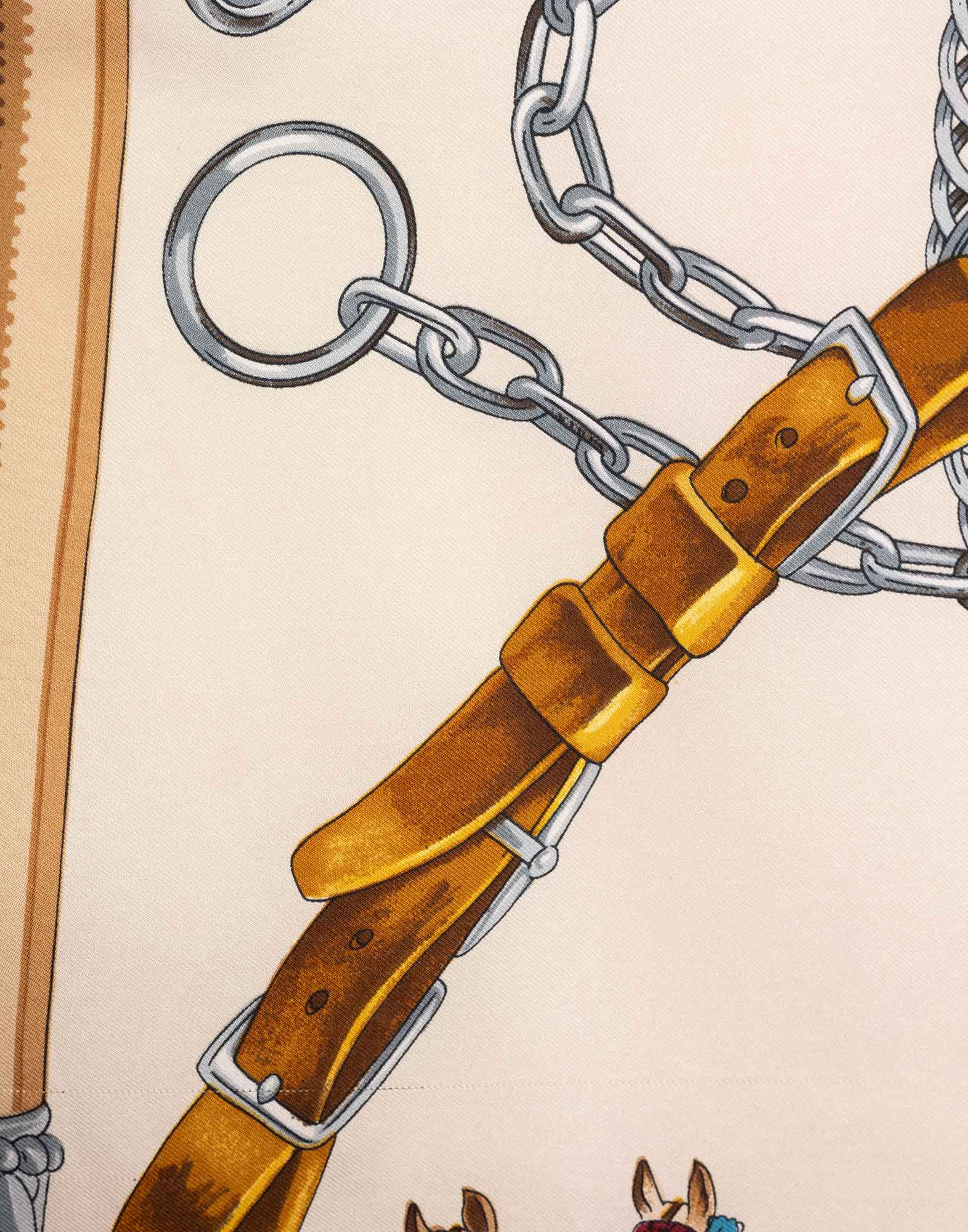 Hermes - 'Equipages' bordeaux silk scarf - Image 5