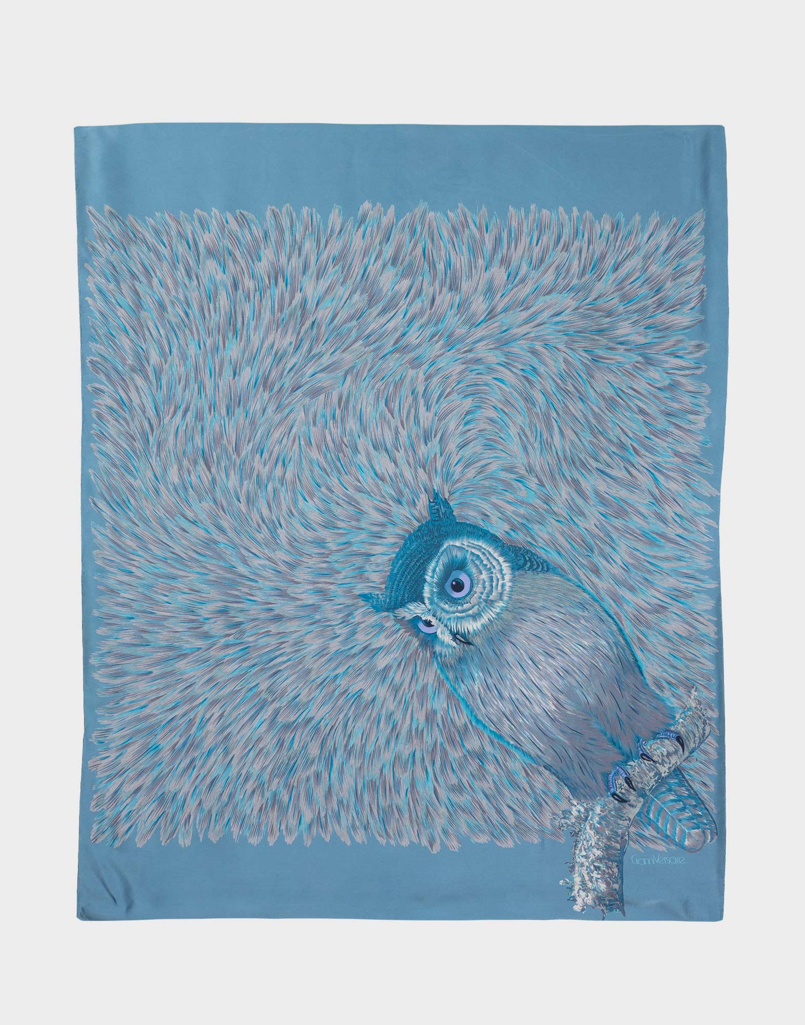 Gianni Versace - Foulard in seta con gufo