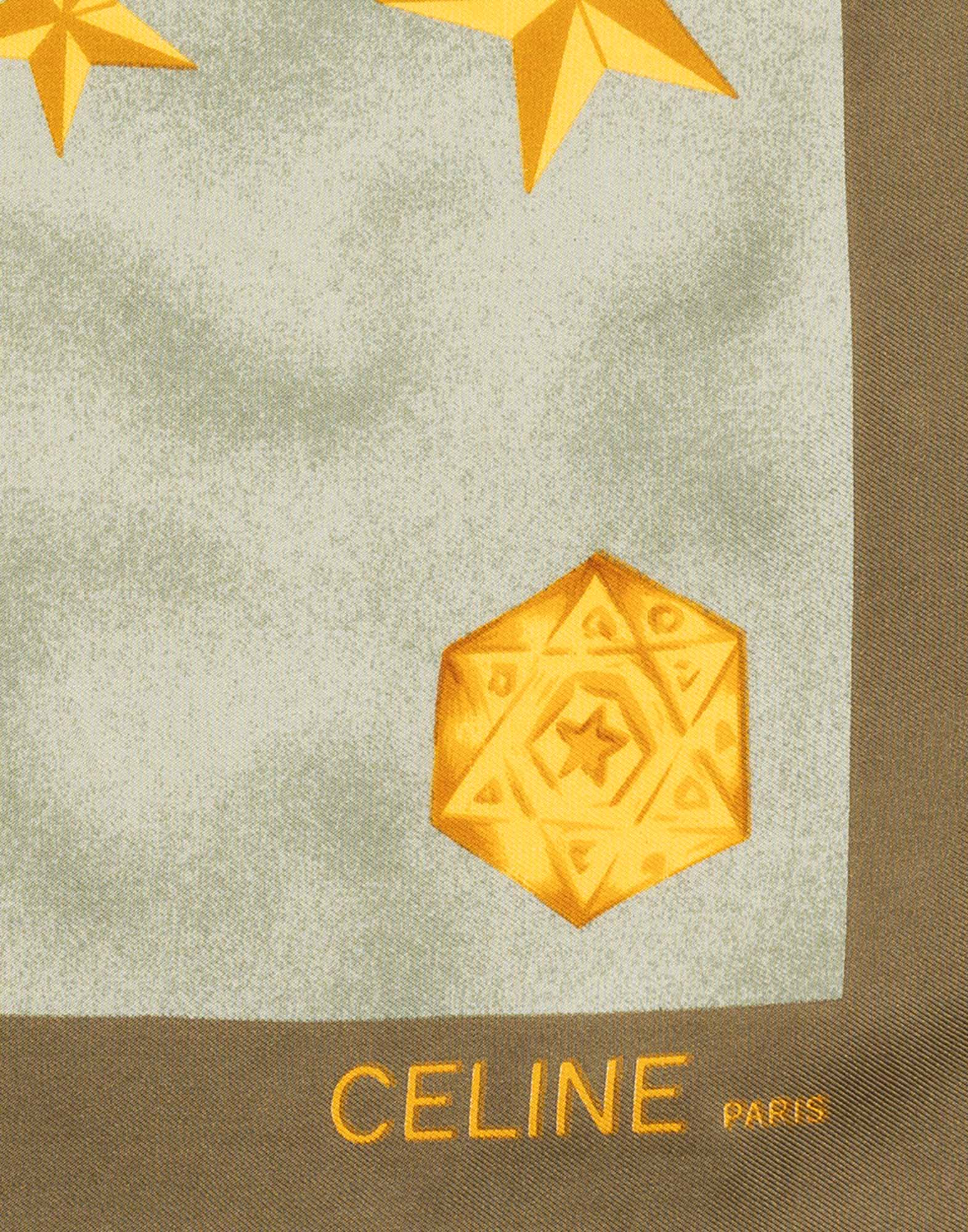 Celine - Foulard in seta anni '90 verde - immagine 3