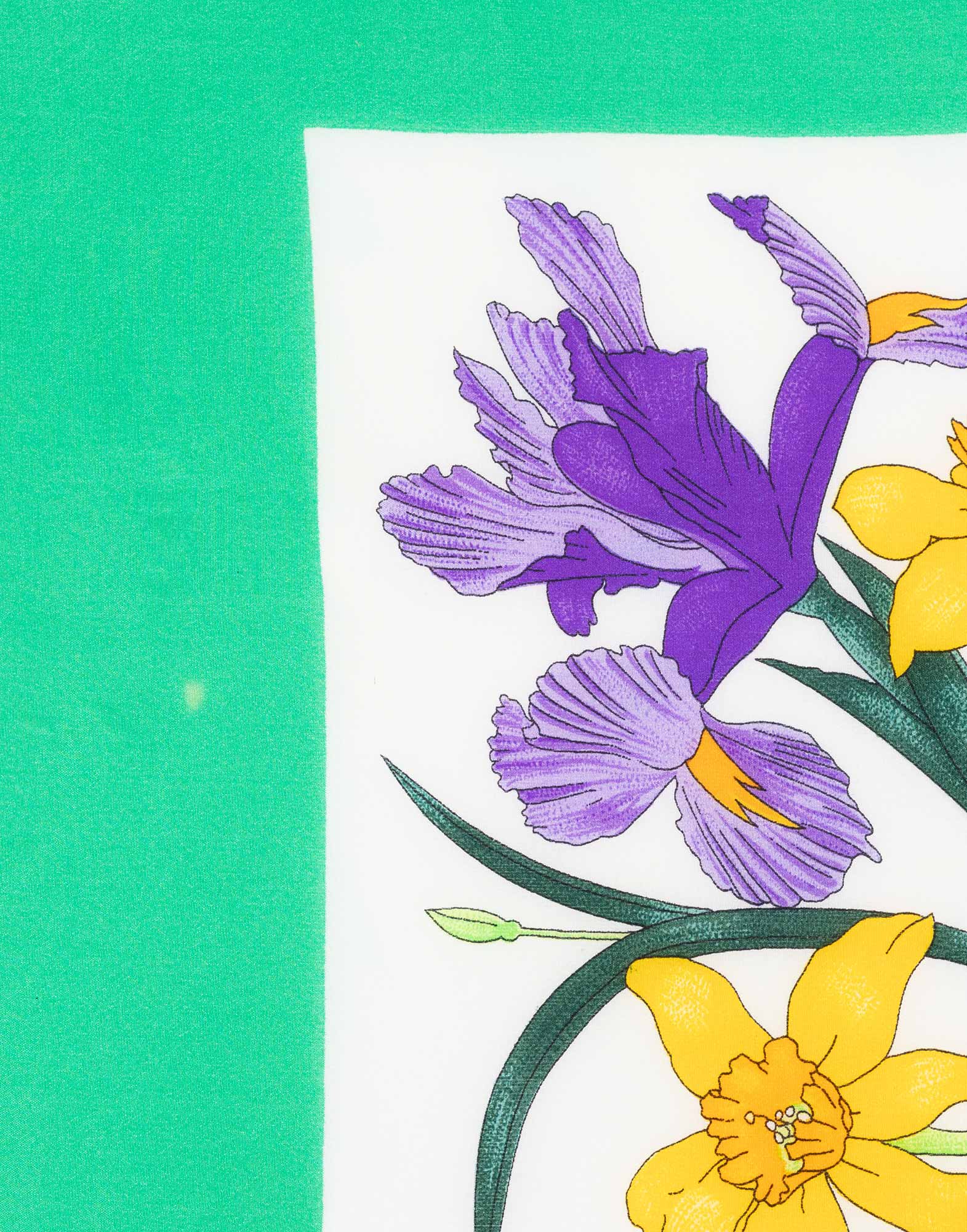 Gucci - Foulard 'Flora' anni '90 verde - immagine 3