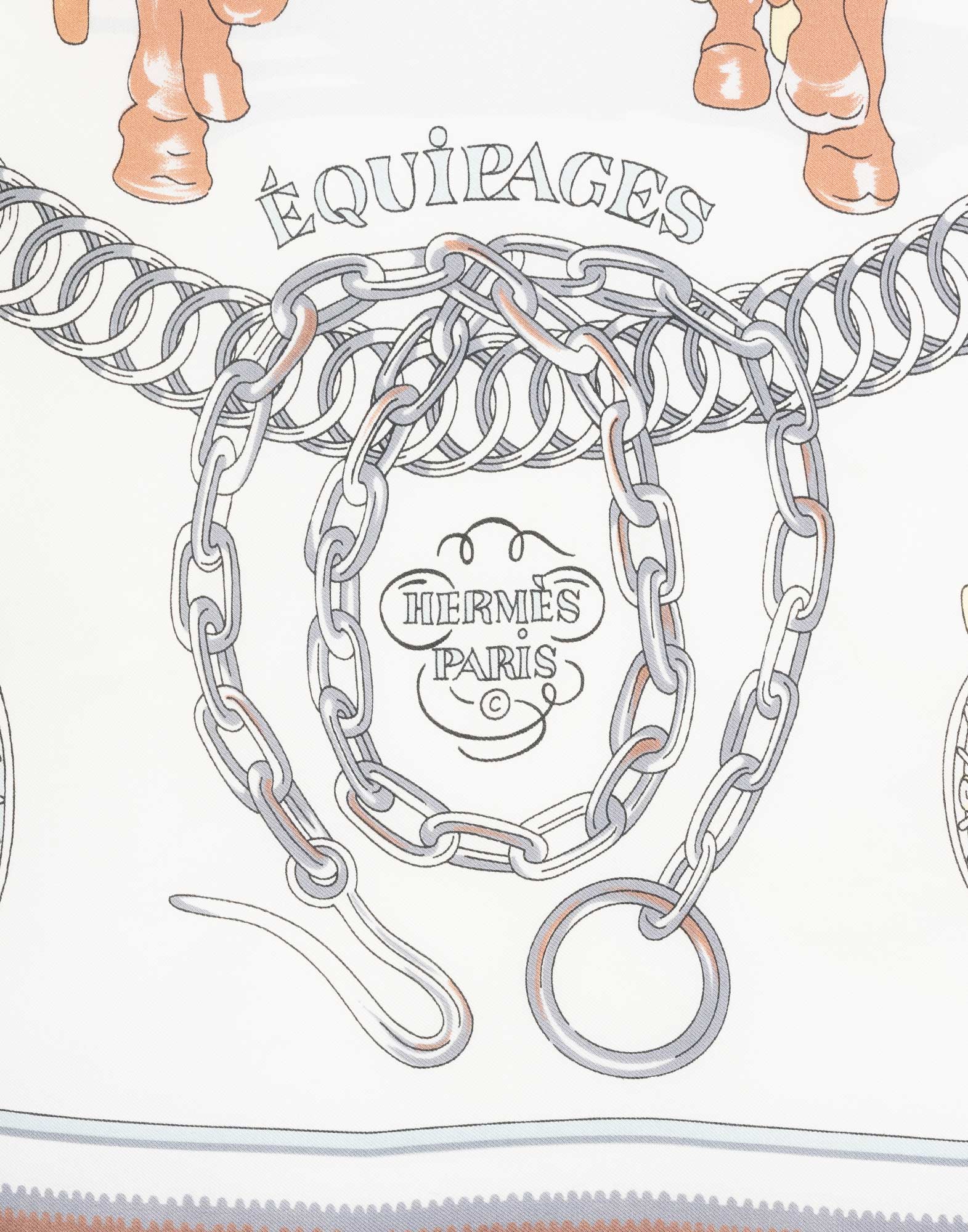 Hermes - Foulard marrone 'Equipages' in seta - immagine 2