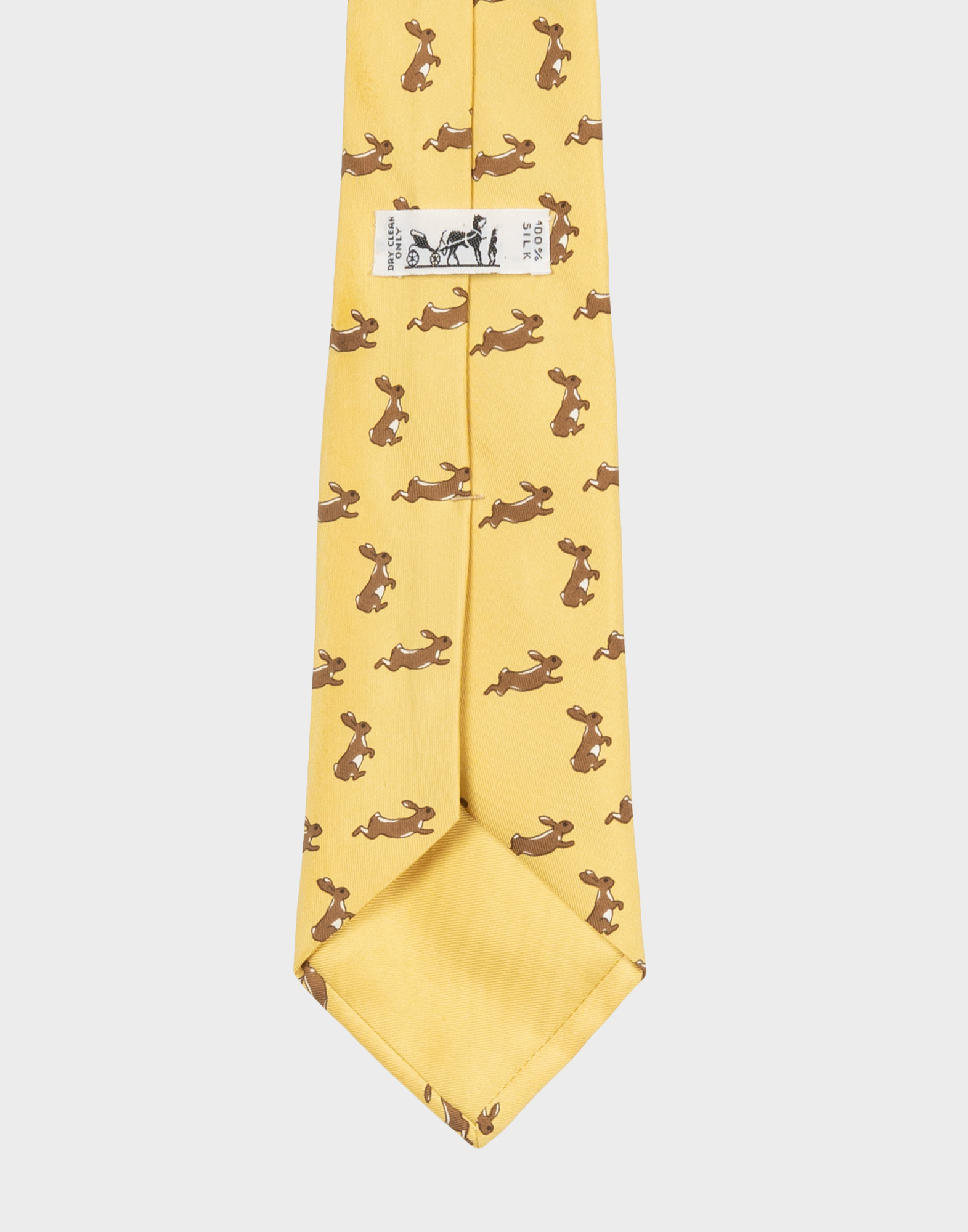 Hermes - Cravatta gialla con conigli - immagine 4