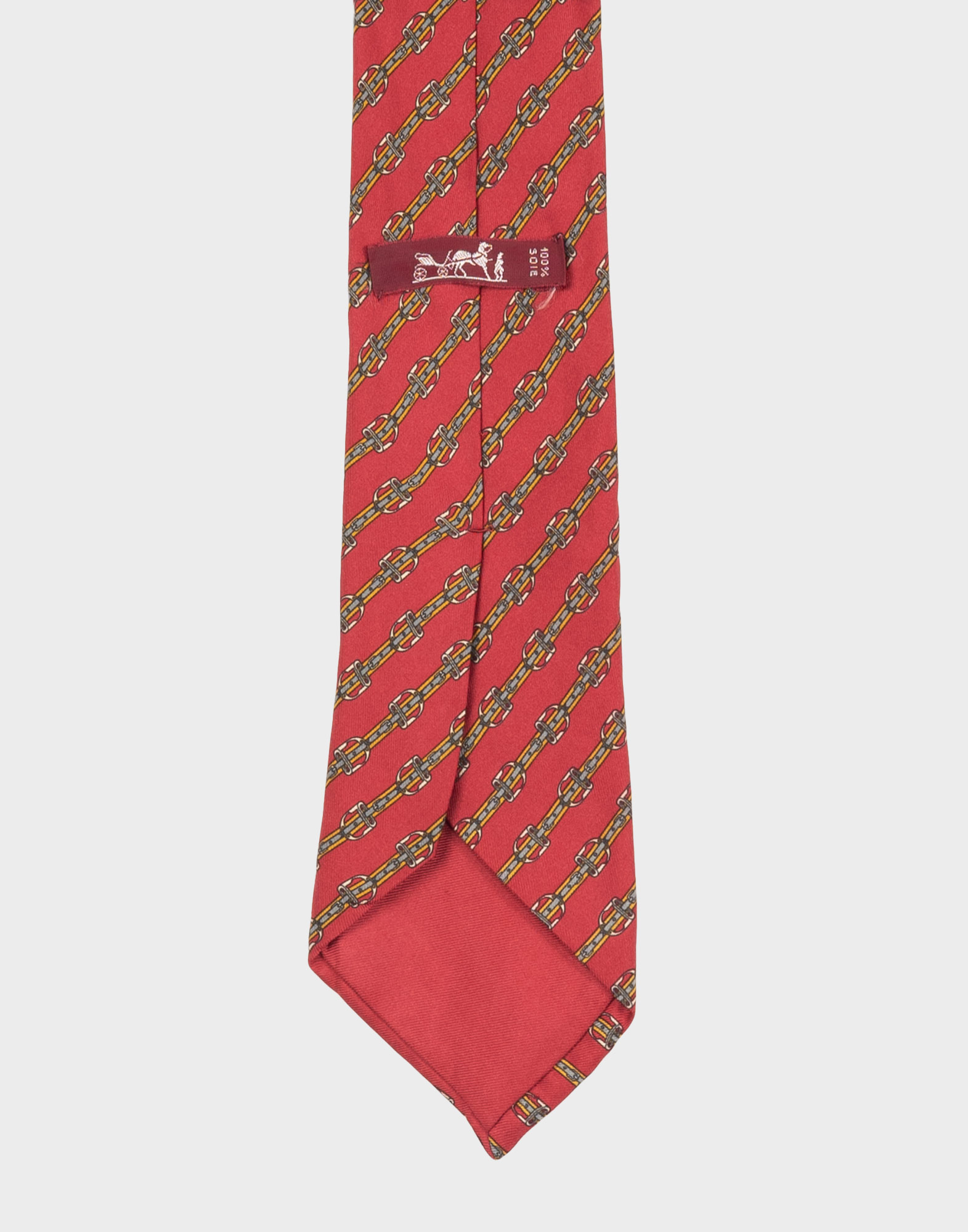 Hermes - Red tie with buckles - Image 4