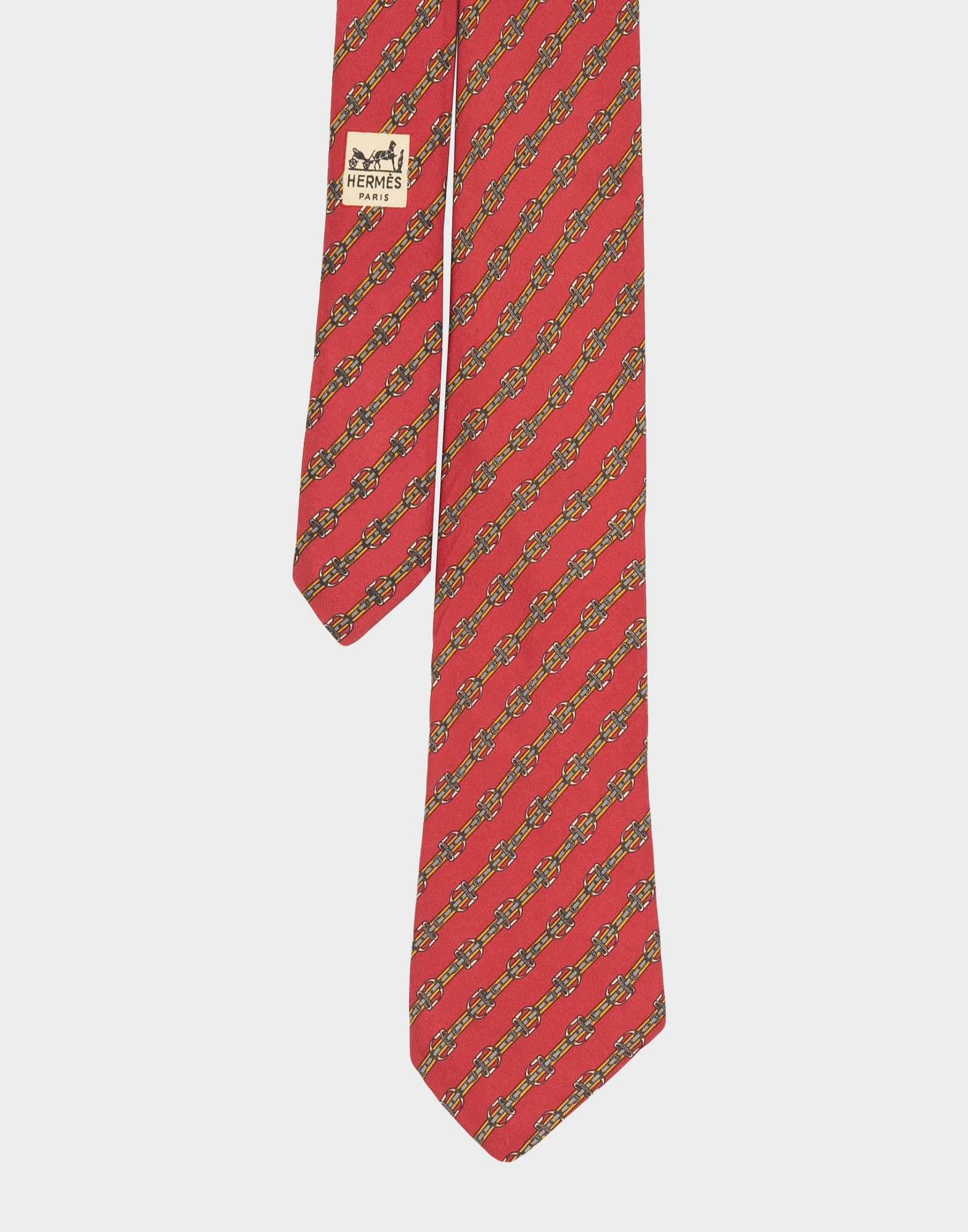 Hermes - Red tie with buckles - Image 2