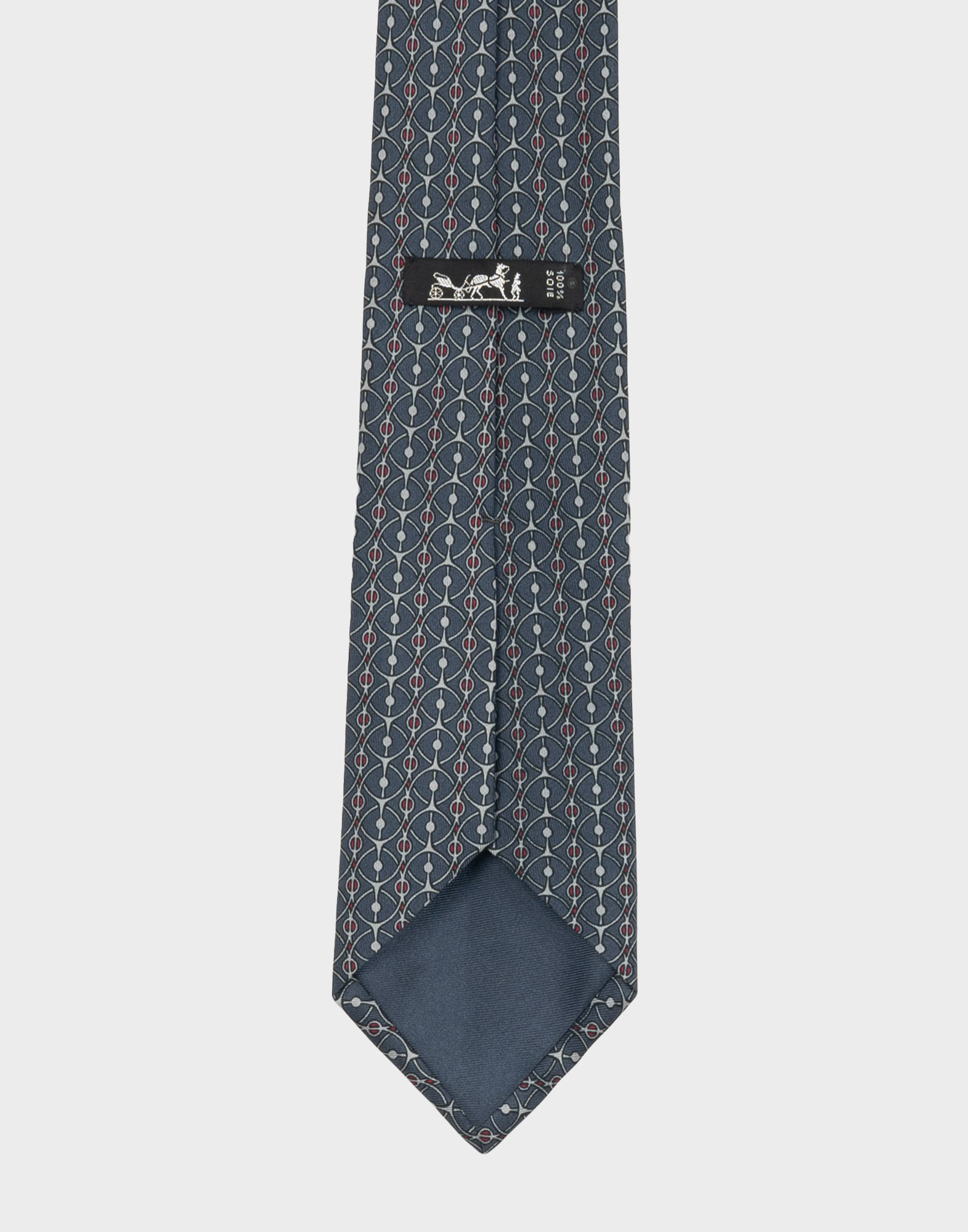 Hermes - Cravatta grigio scuro fantasia geometrica - immagine 4