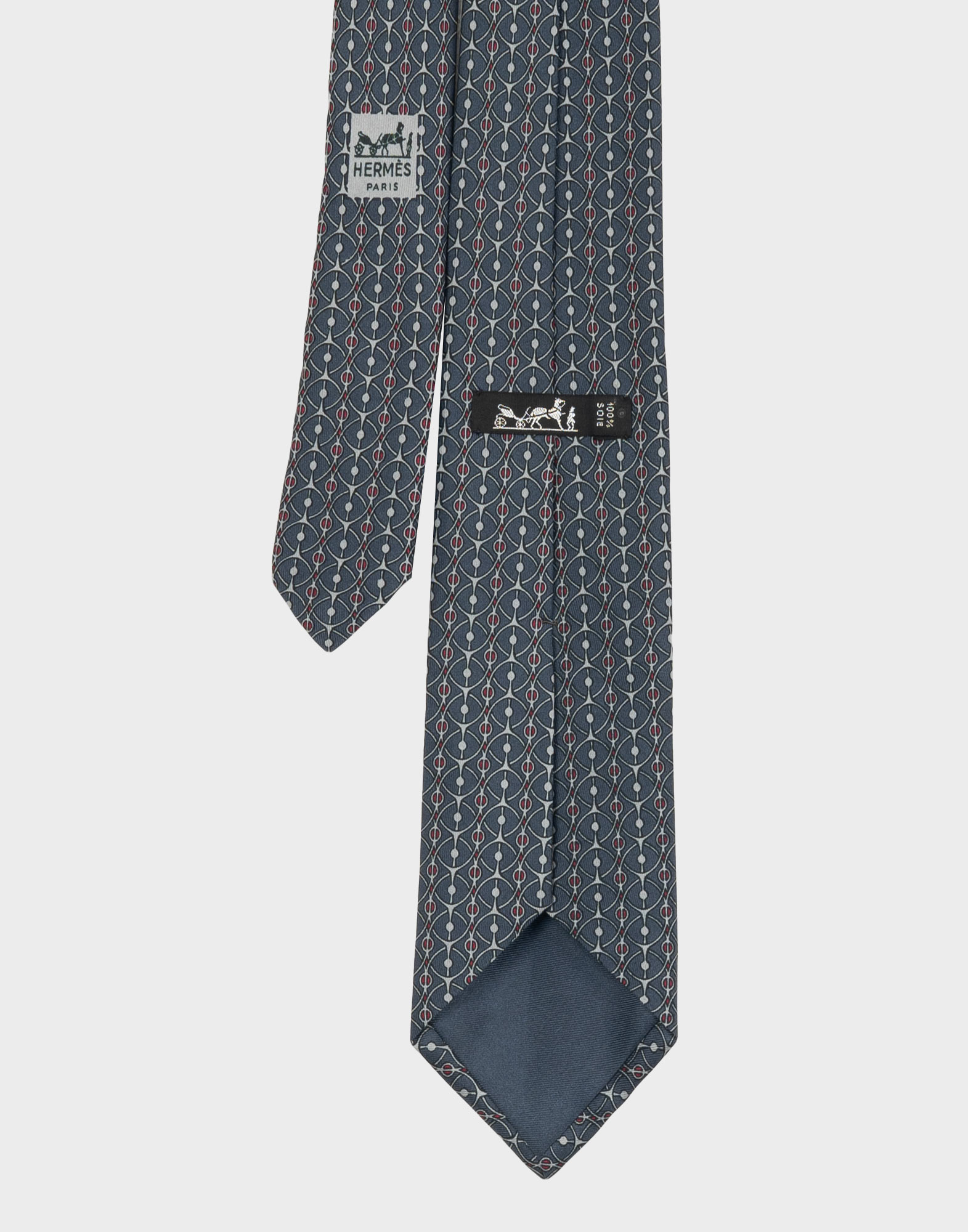 Hermes - Cravatta grigio scuro fantasia geometrica - immagine 3