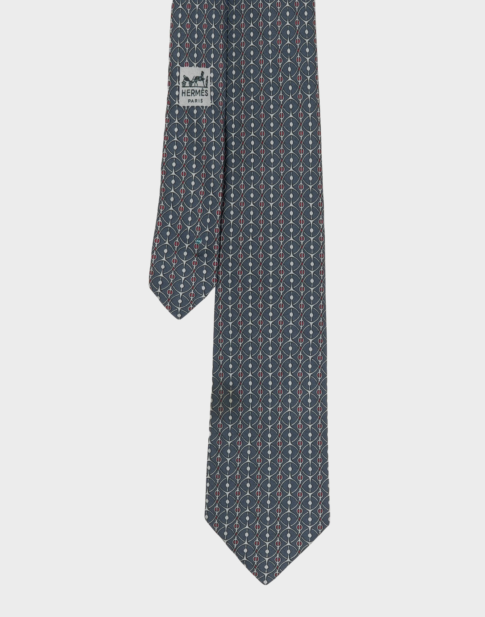 Hermes - Cravatta grigio scuro fantasia geometrica - immagine 2