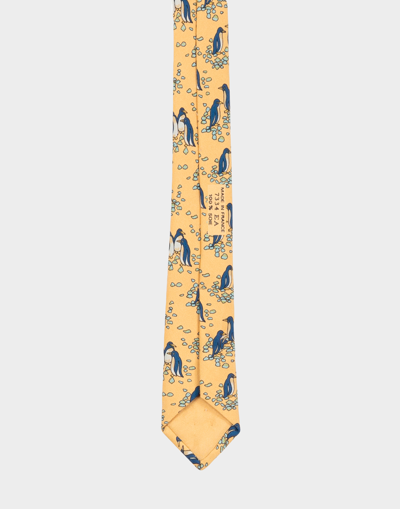Hermes - Cravatta gialla con pinguini - immagine 5
