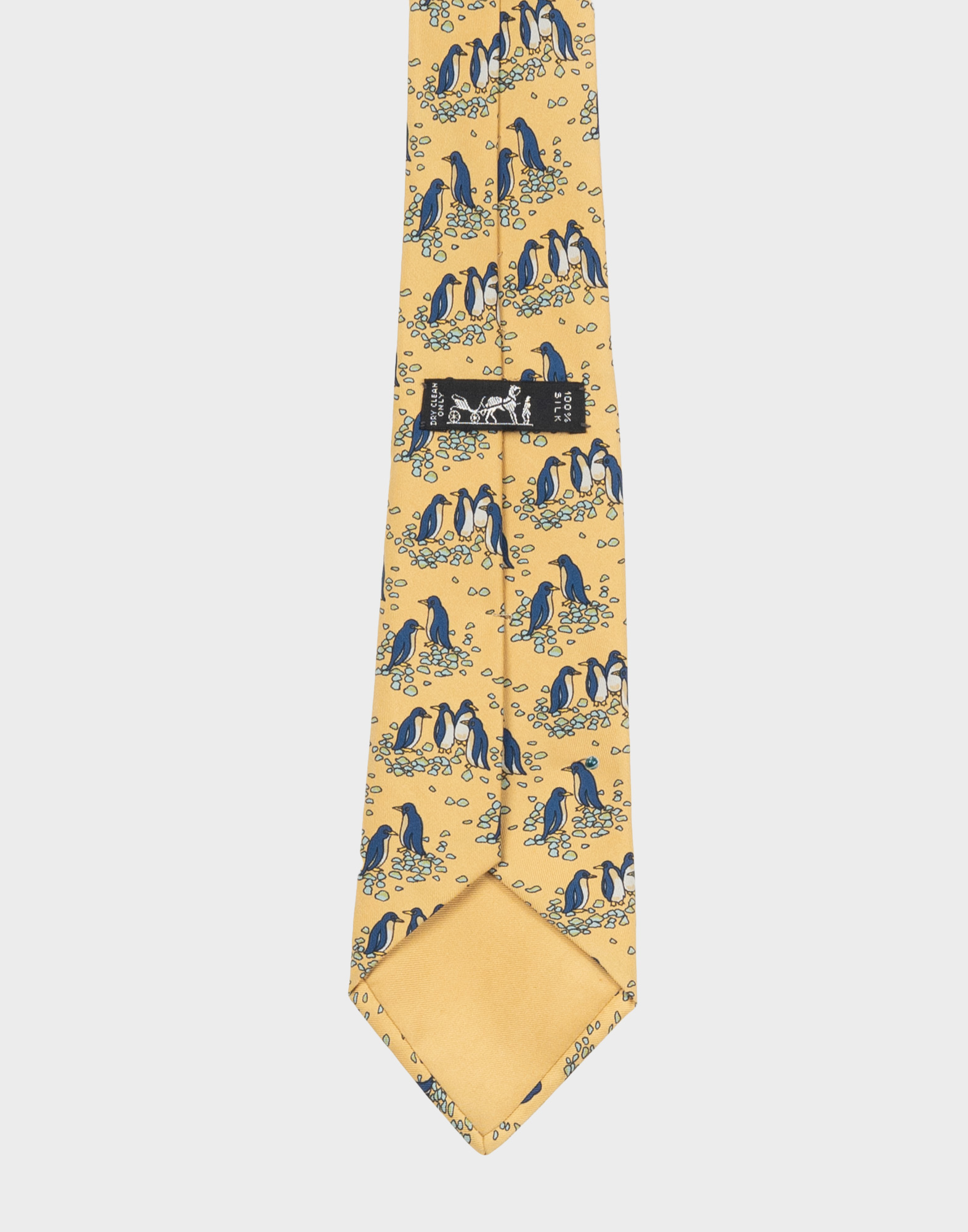 Hermes - Cravatta gialla con pinguini - immagine 4