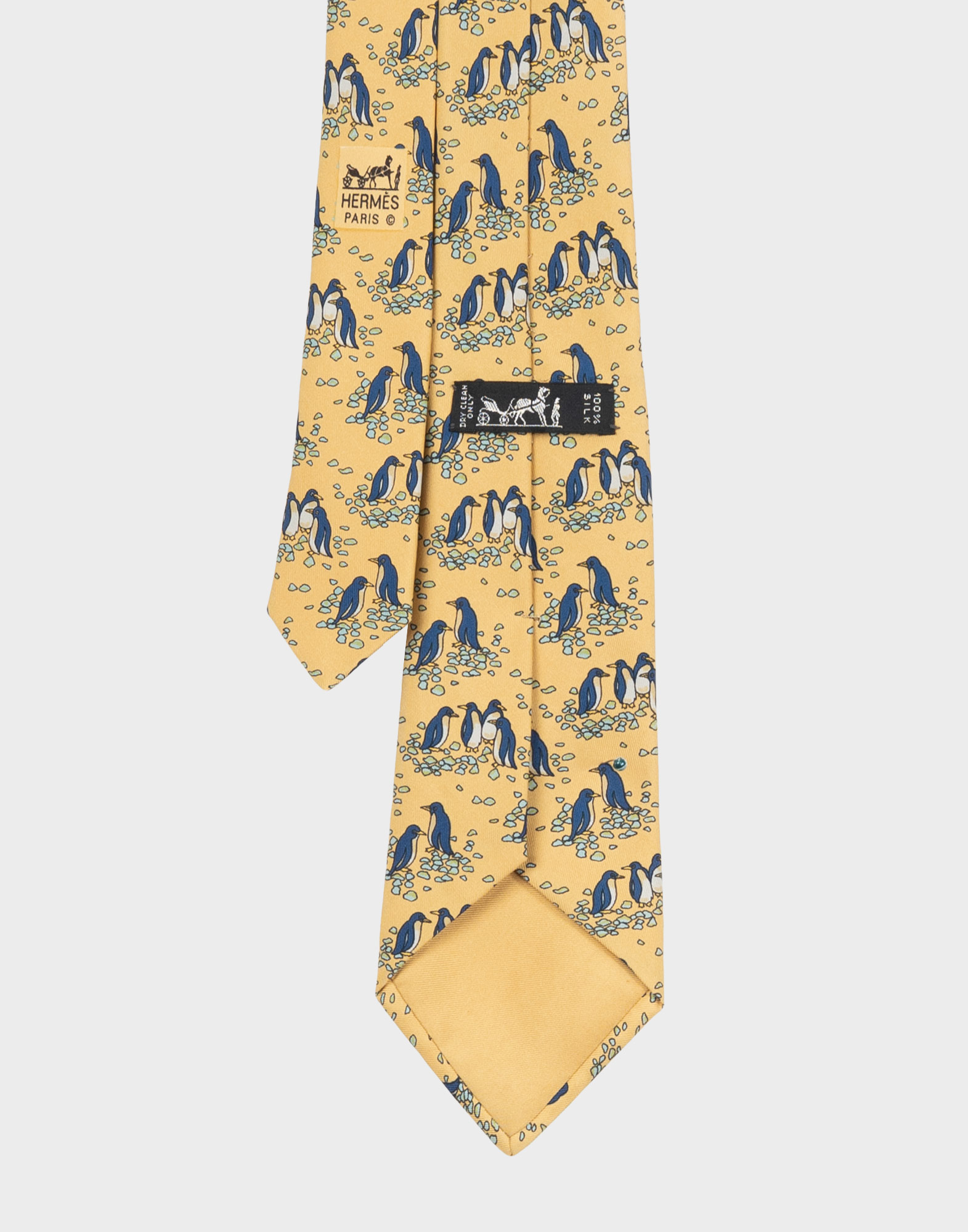 Hermes - Cravatta gialla con pinguini - immagine 3