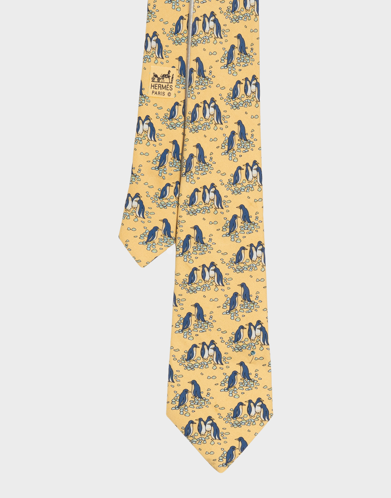 Hermes - Cravatta gialla con pinguini - immagine 2