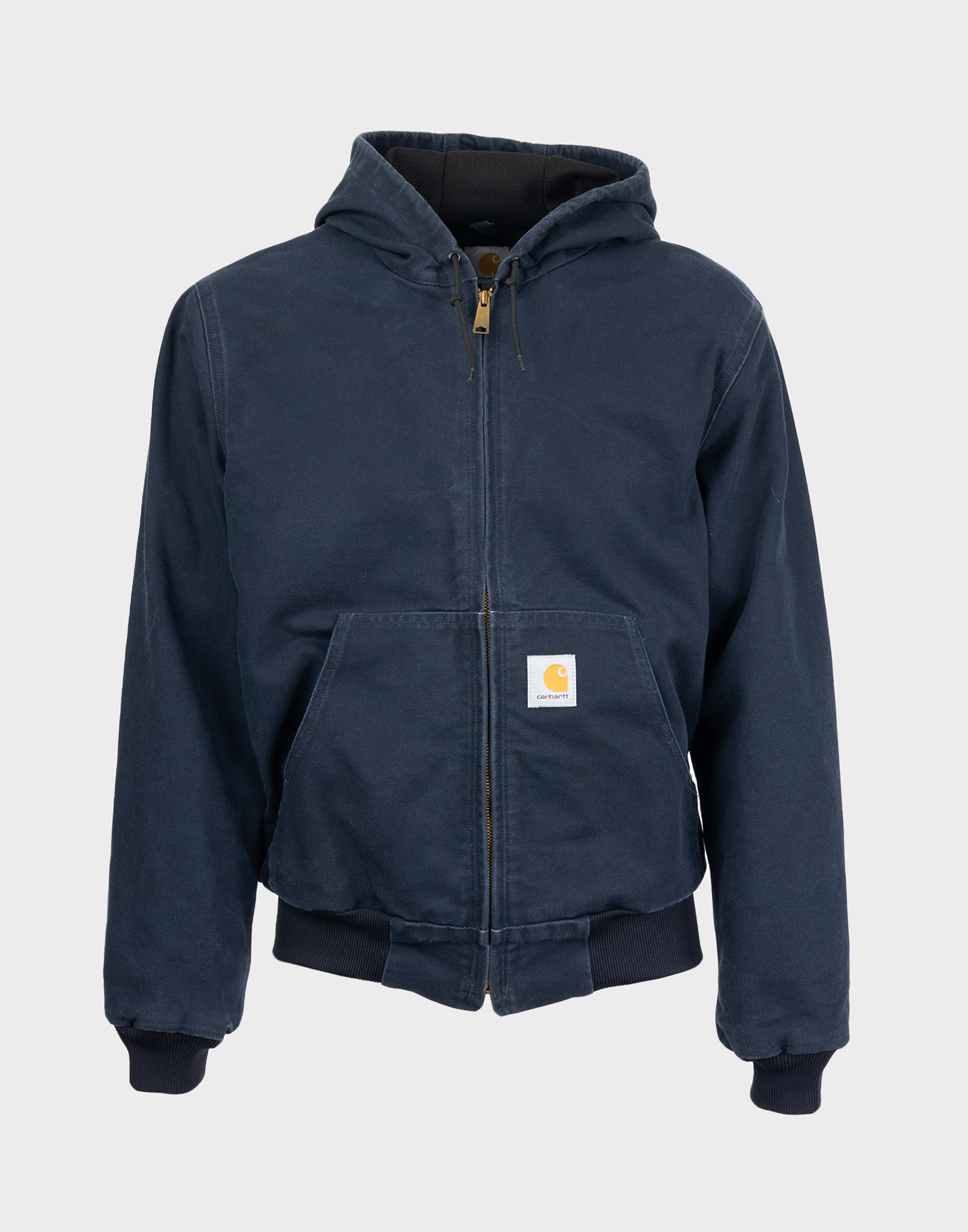 Cotton jacket with hood and zip closure.