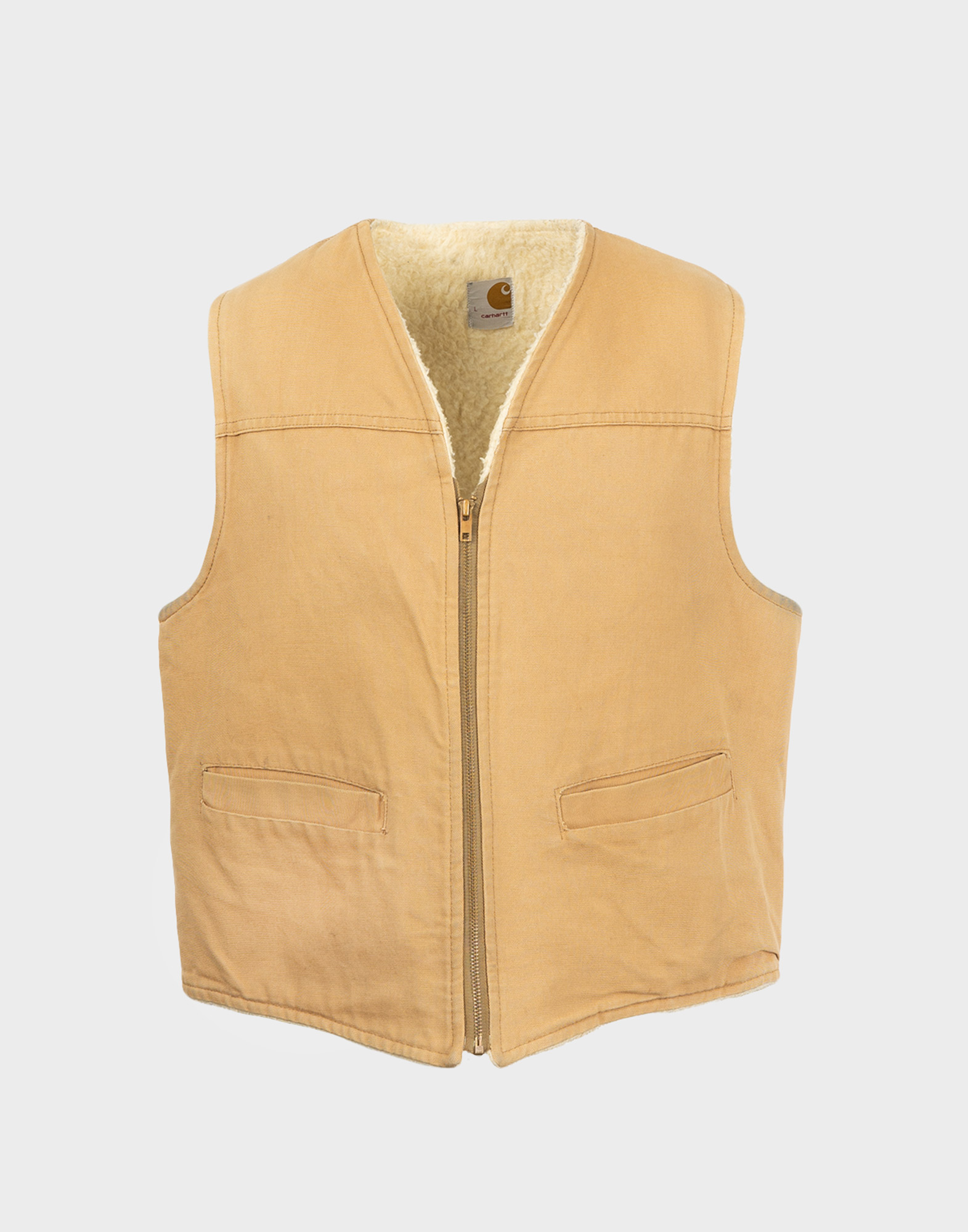 smanicato da uomo beige e chiusura con zip
